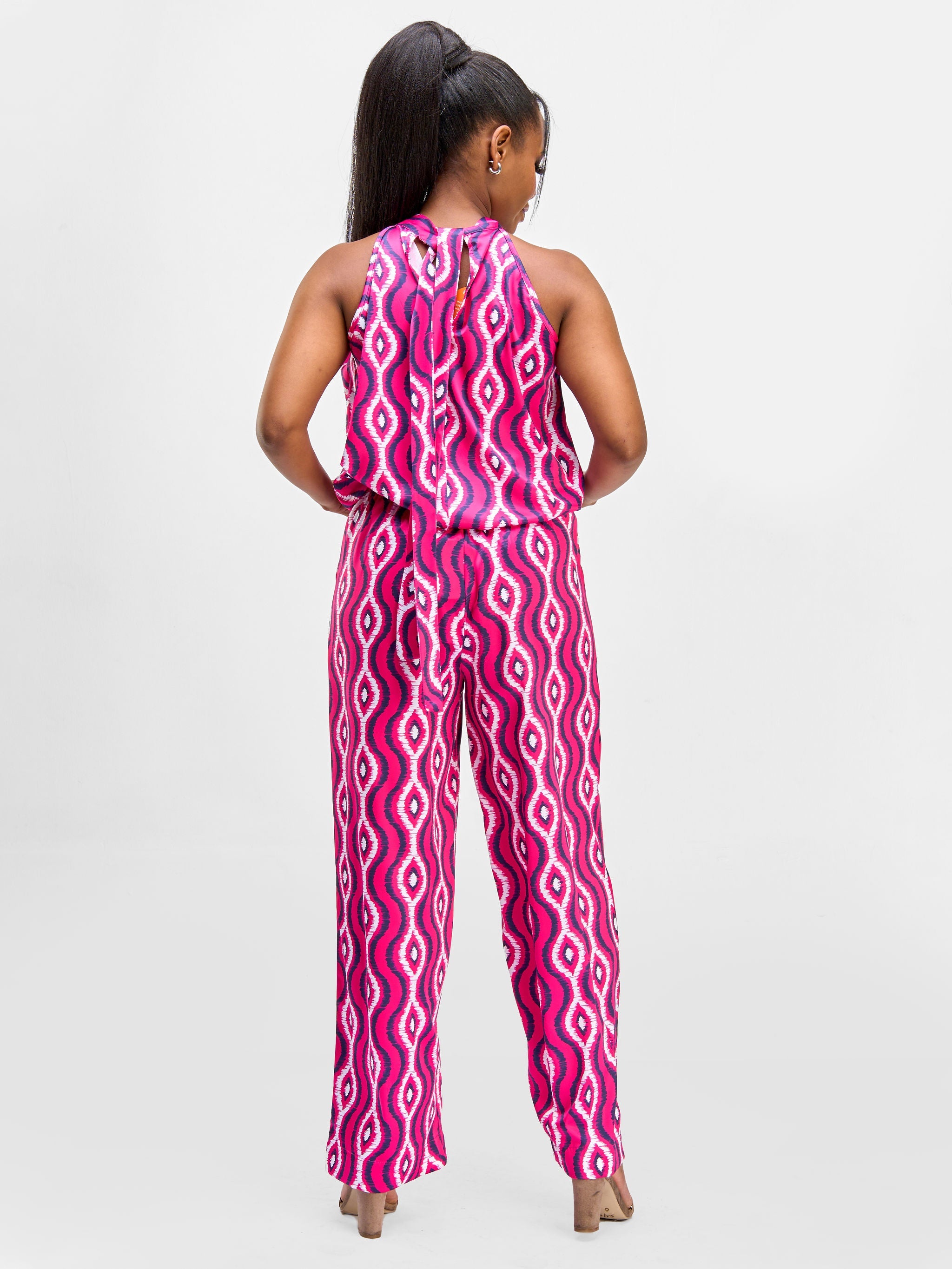 Vivo Nimali Satin Wide-Leg Pants - Rubi