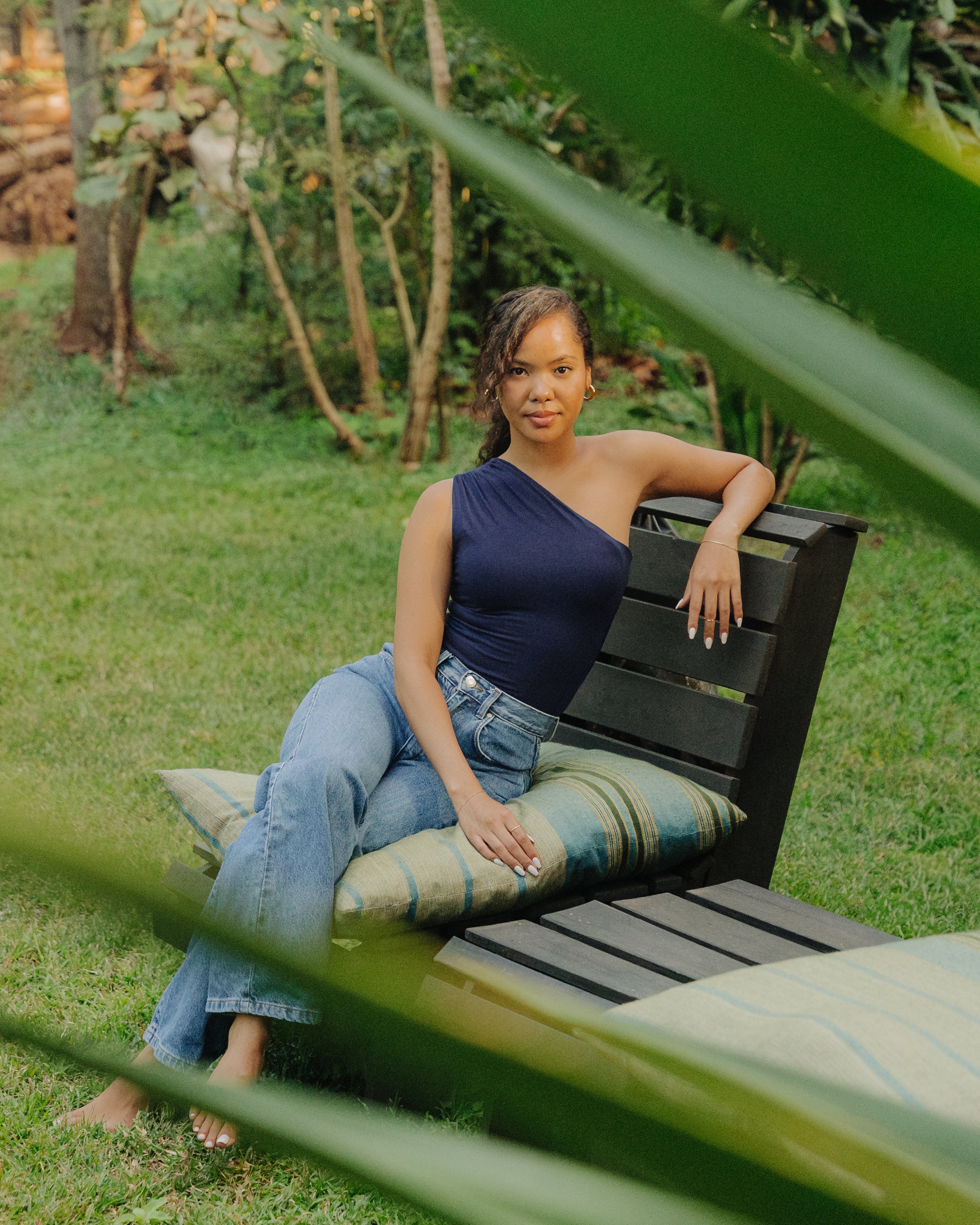 Vivo X This Is Essential One Shoulder Bodysuit - Navy