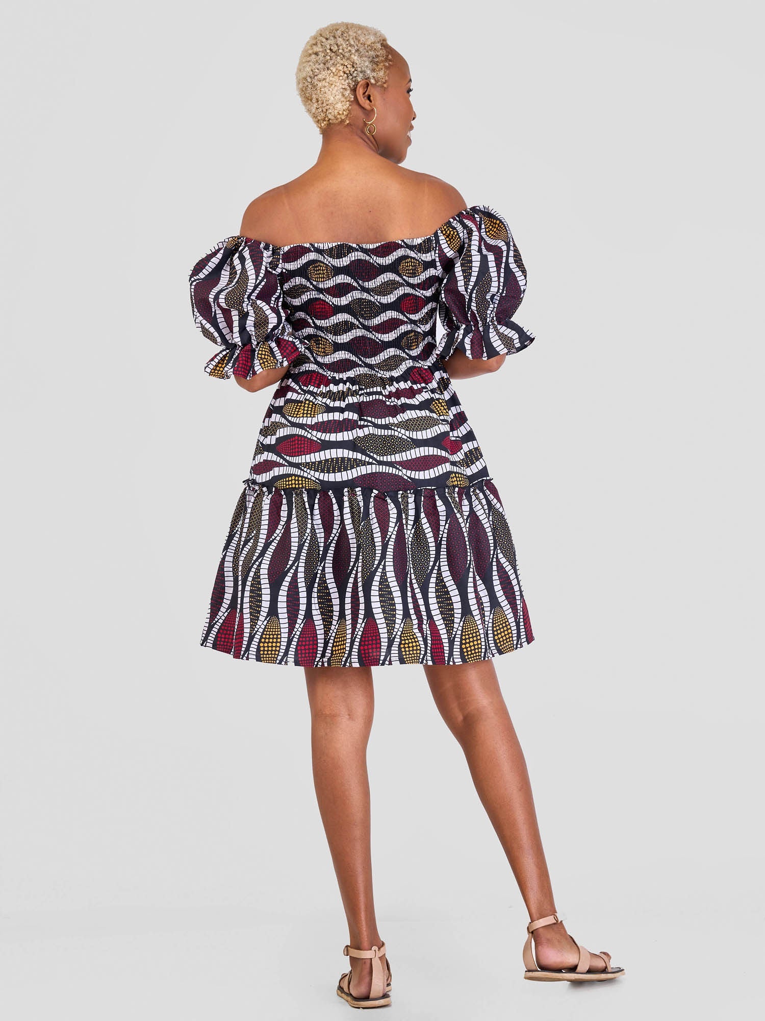 Safari Nimali Bustier Knee Length Dress - Mshale Print