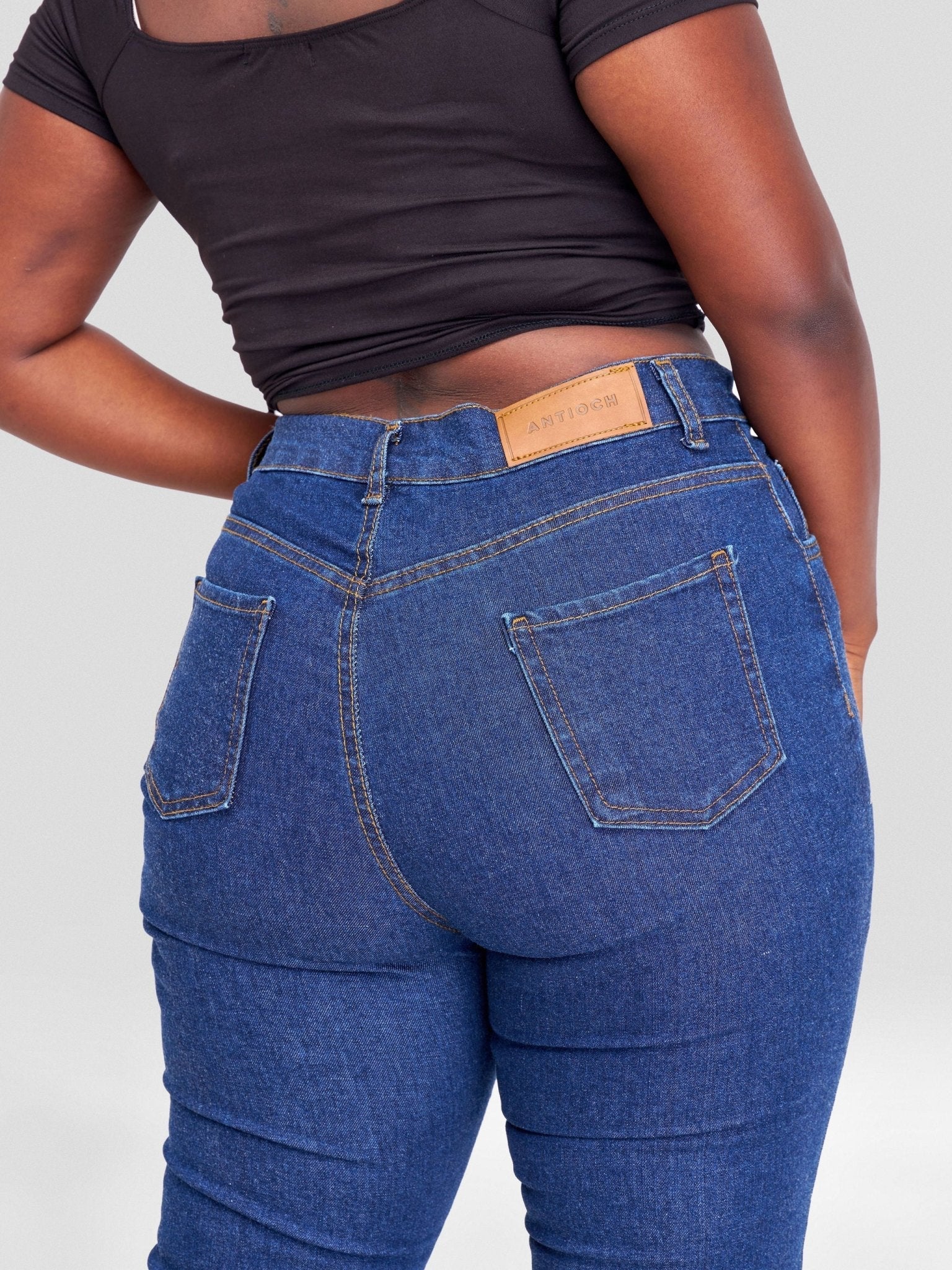 Denim Haven High Rise Skinny Jeans- Dark Blue - Shopzetu