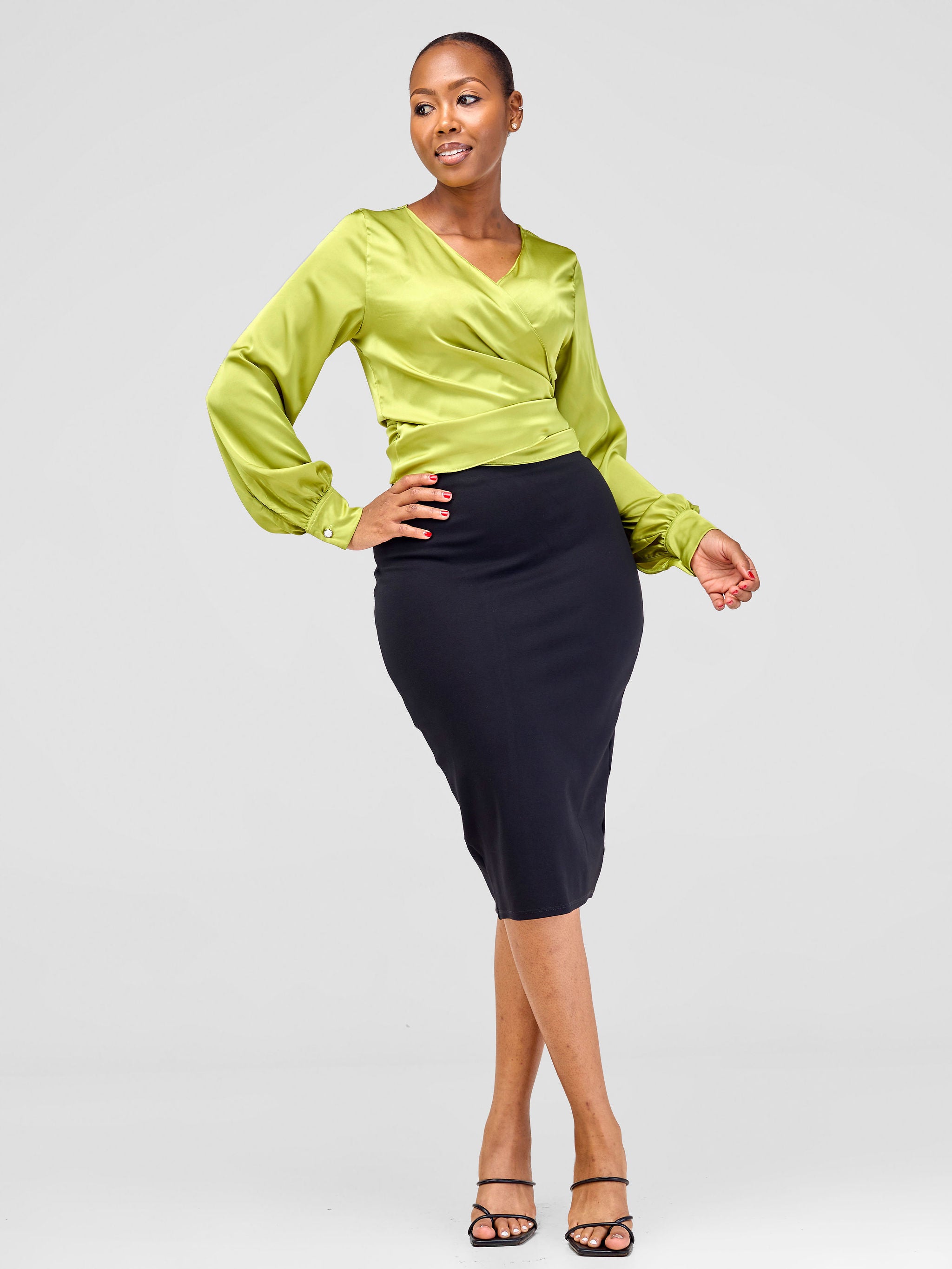 Vivo Arafa Wrap Top - Olive Green