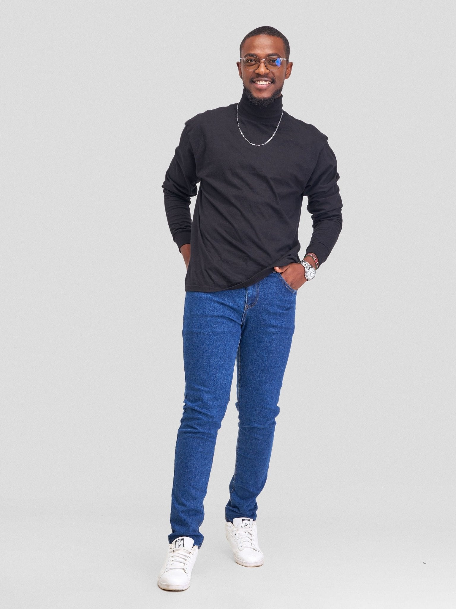Denim Haven Classic Men's Straight Jeans - Dark Blue - Shopzetu