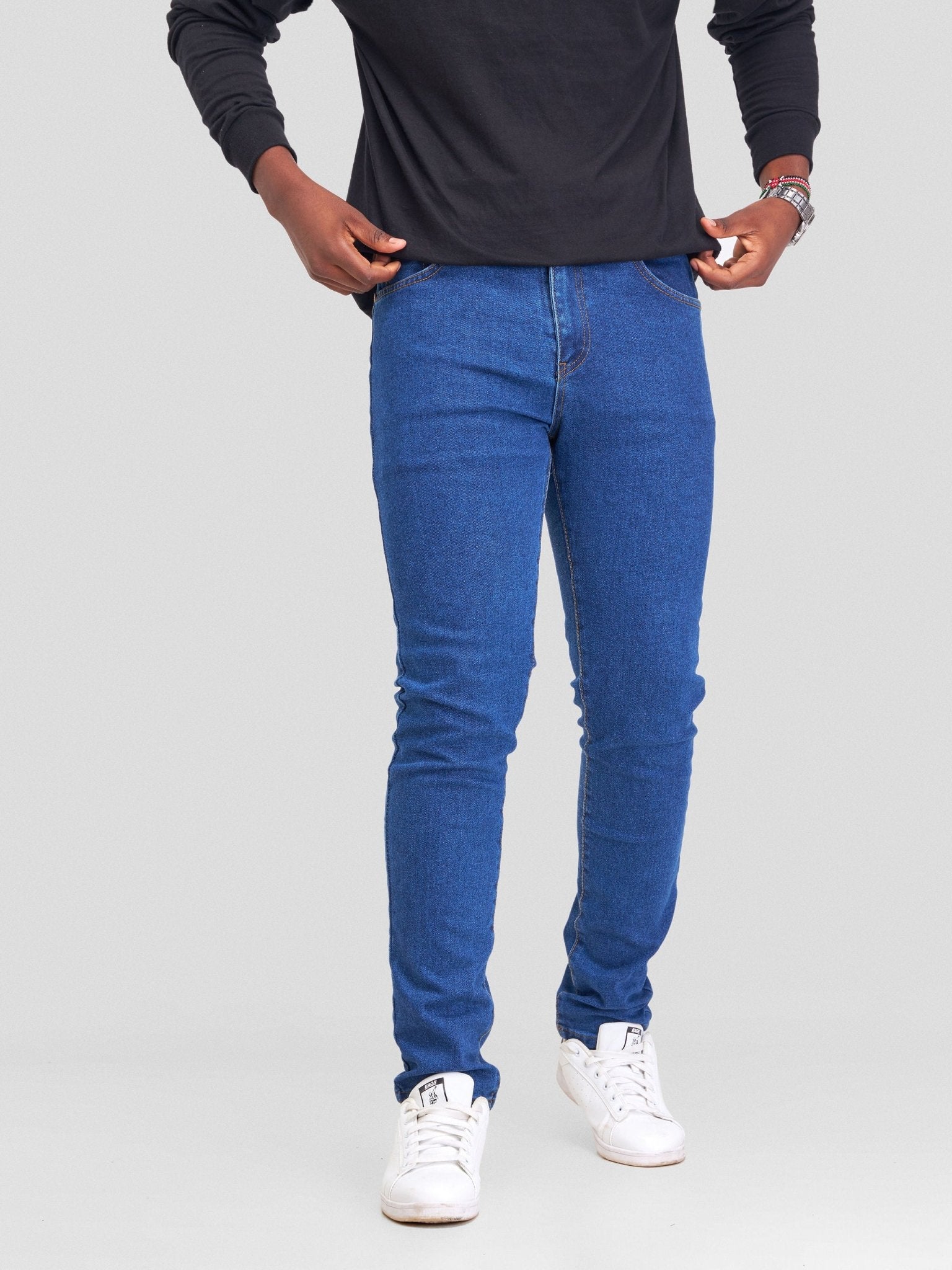 Denim Haven Classic Men's Straight Jeans - Dark Blue - Shopzetu