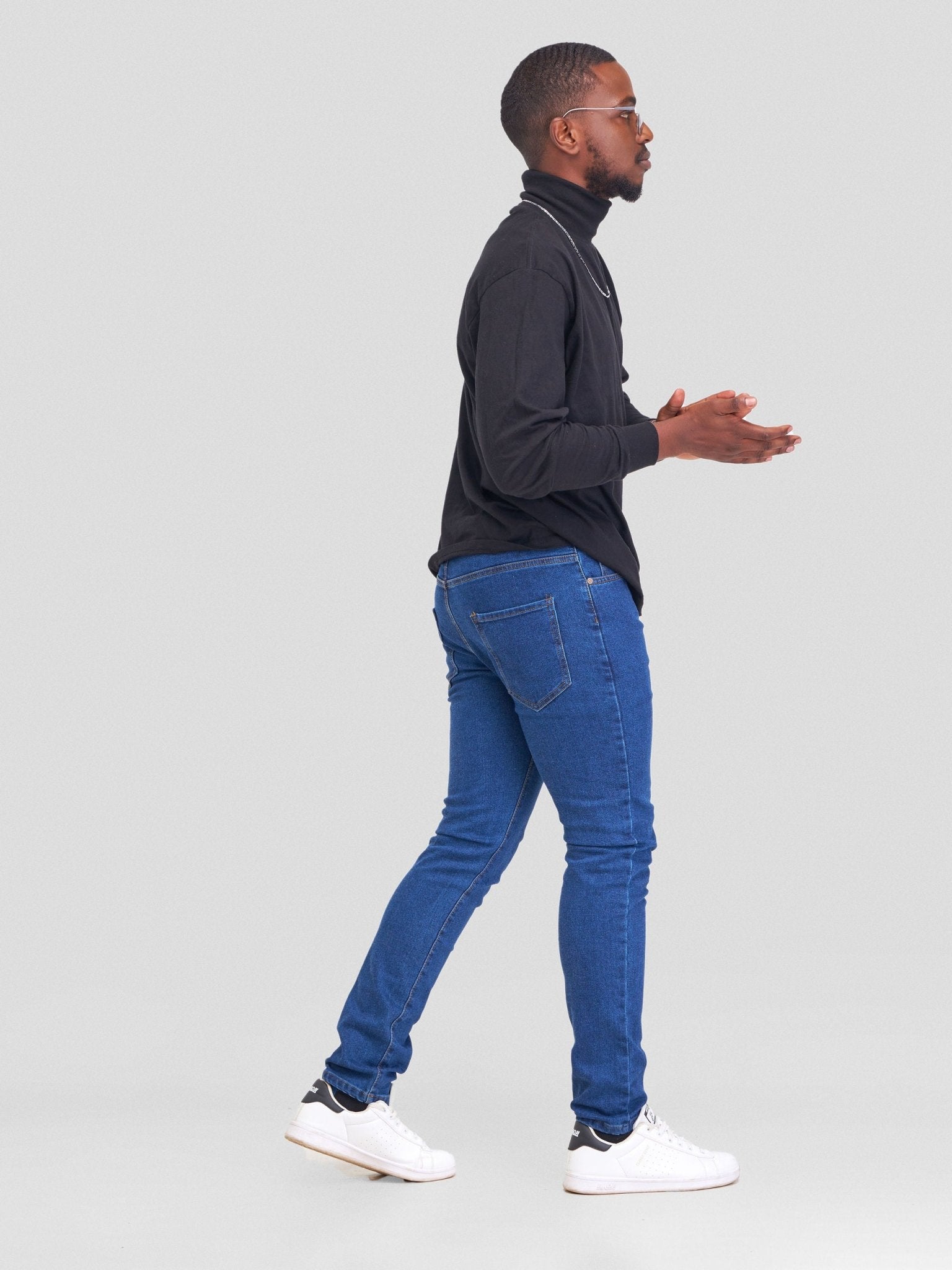 Denim Haven Classic Men's Straight Jeans - Dark Blue - Shopzetu