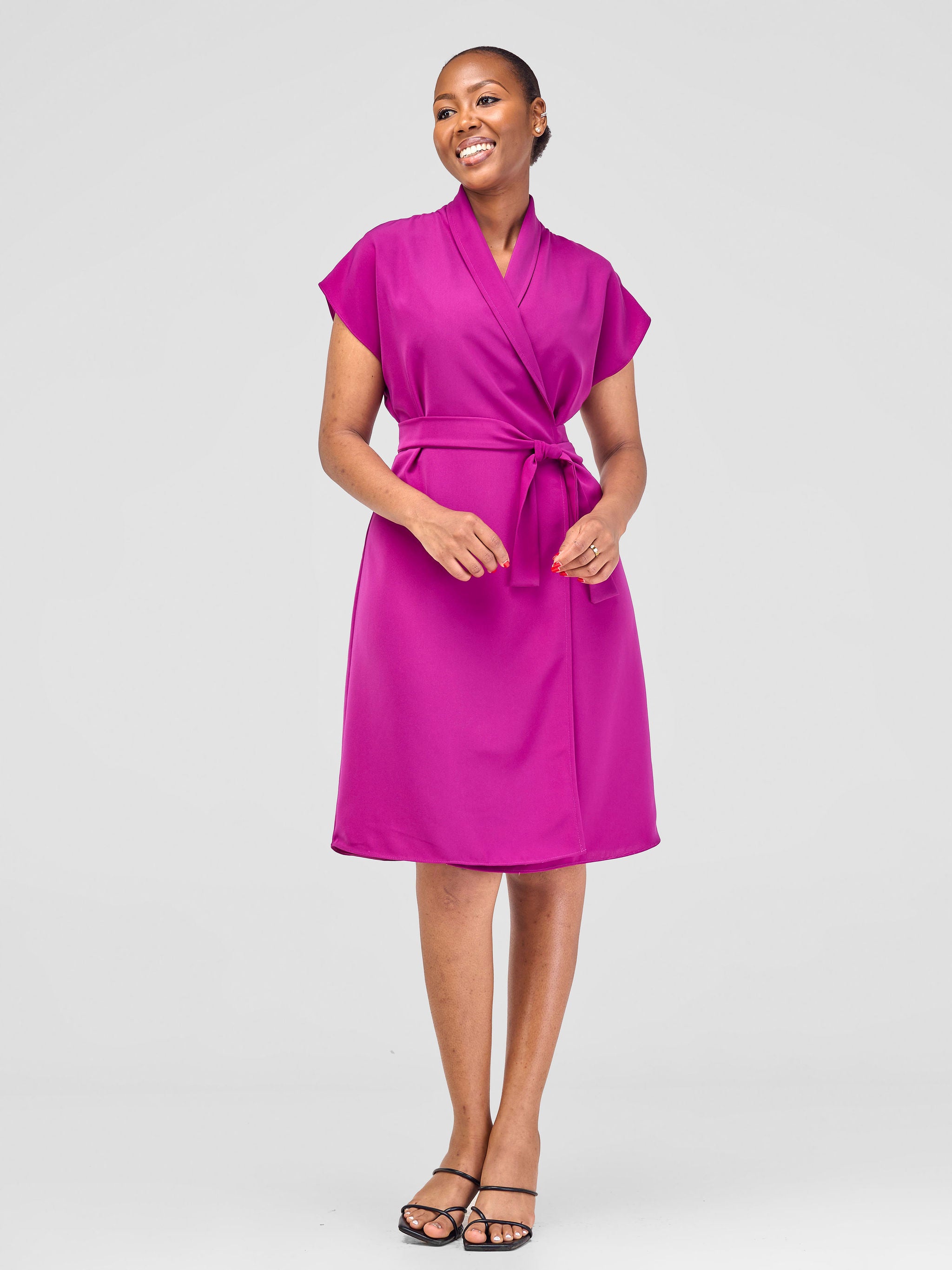 Vivo Arafa Wrap Dress - Dark Pink