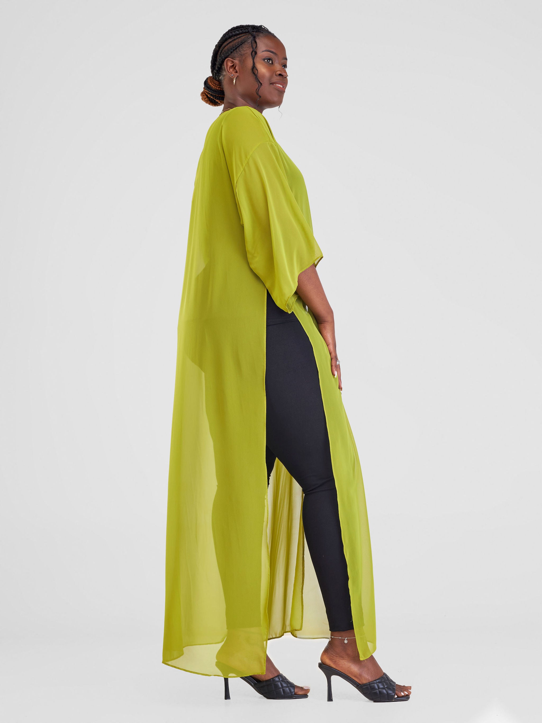 Vivo Basic Nandi High Slit Kimono - Olive