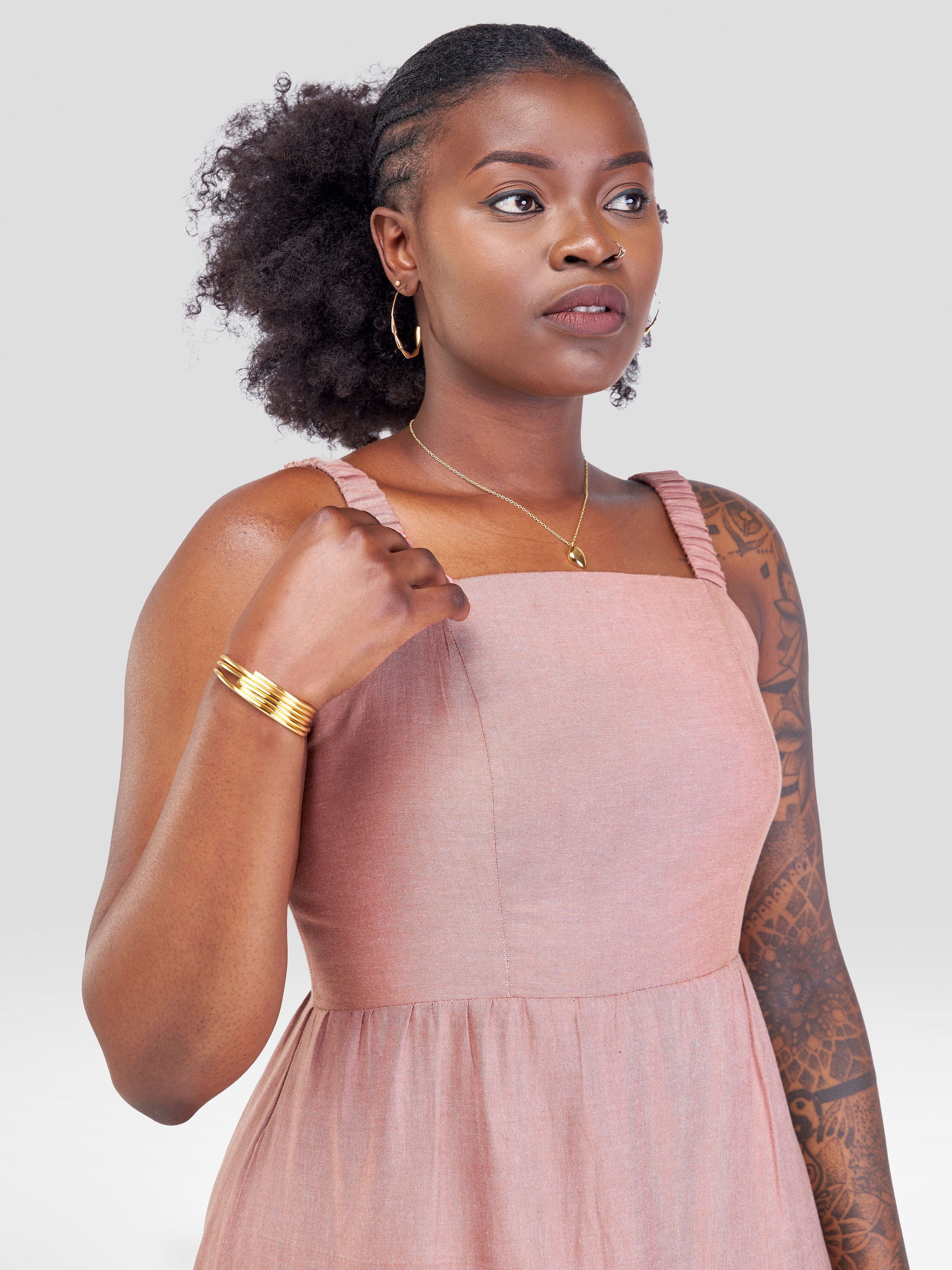 Safari Kikoy Tie Back Maxi Dress - Pink