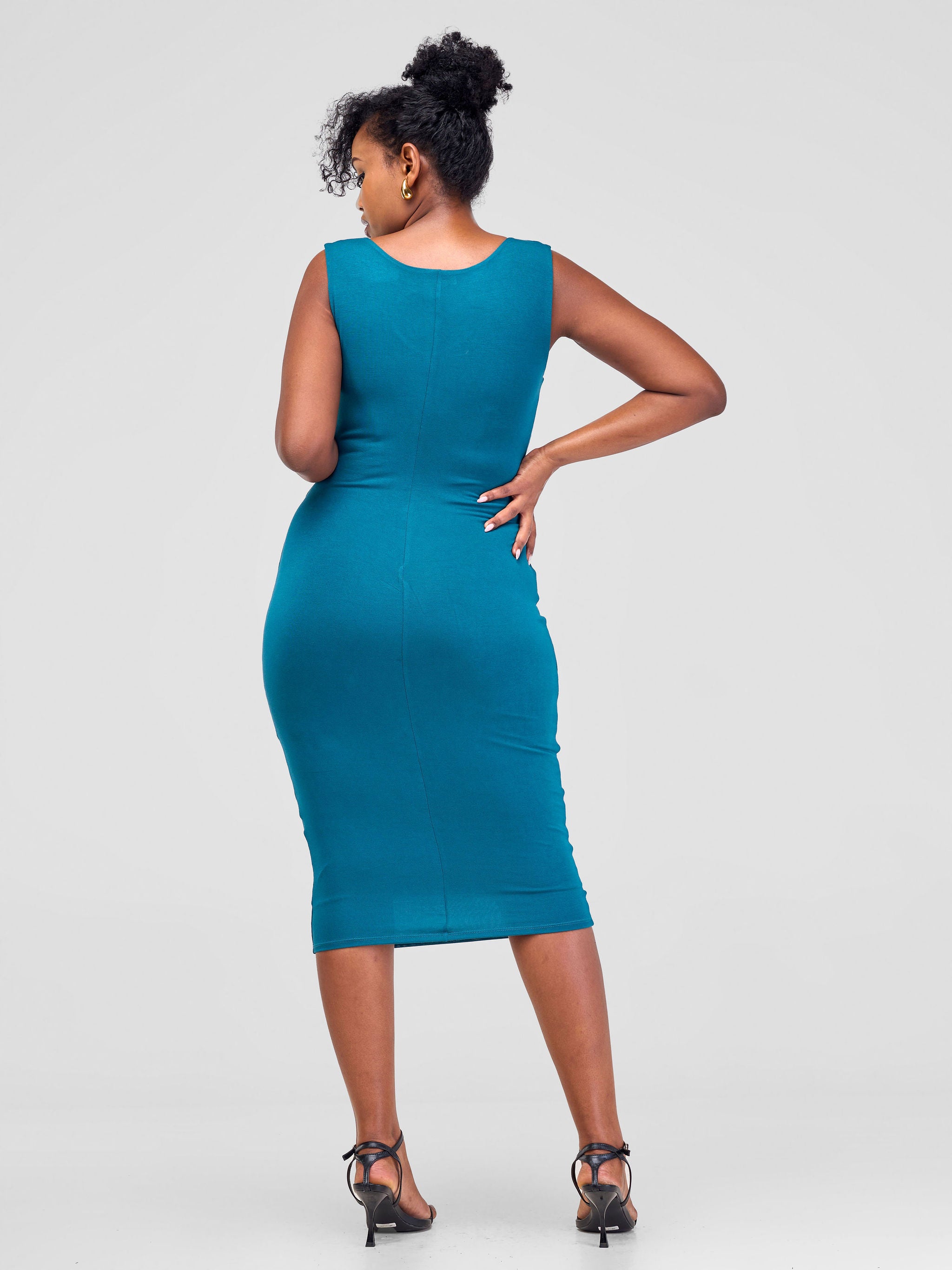 Vivo Basic Sleeveless Double Layered Bodycon - Deep Teal