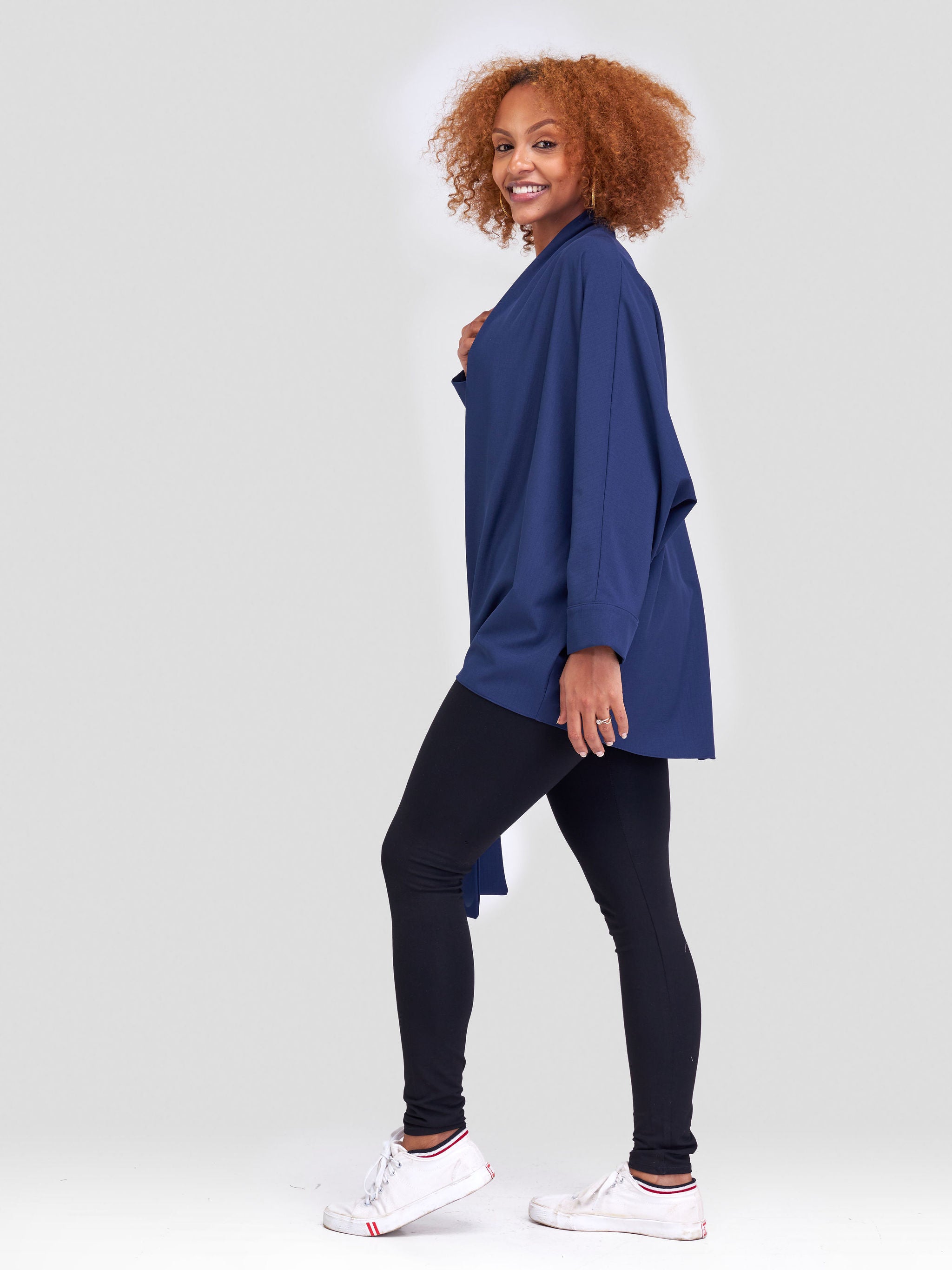 Vivo Zahari  Dolman Tie Kimono - Navy Blue