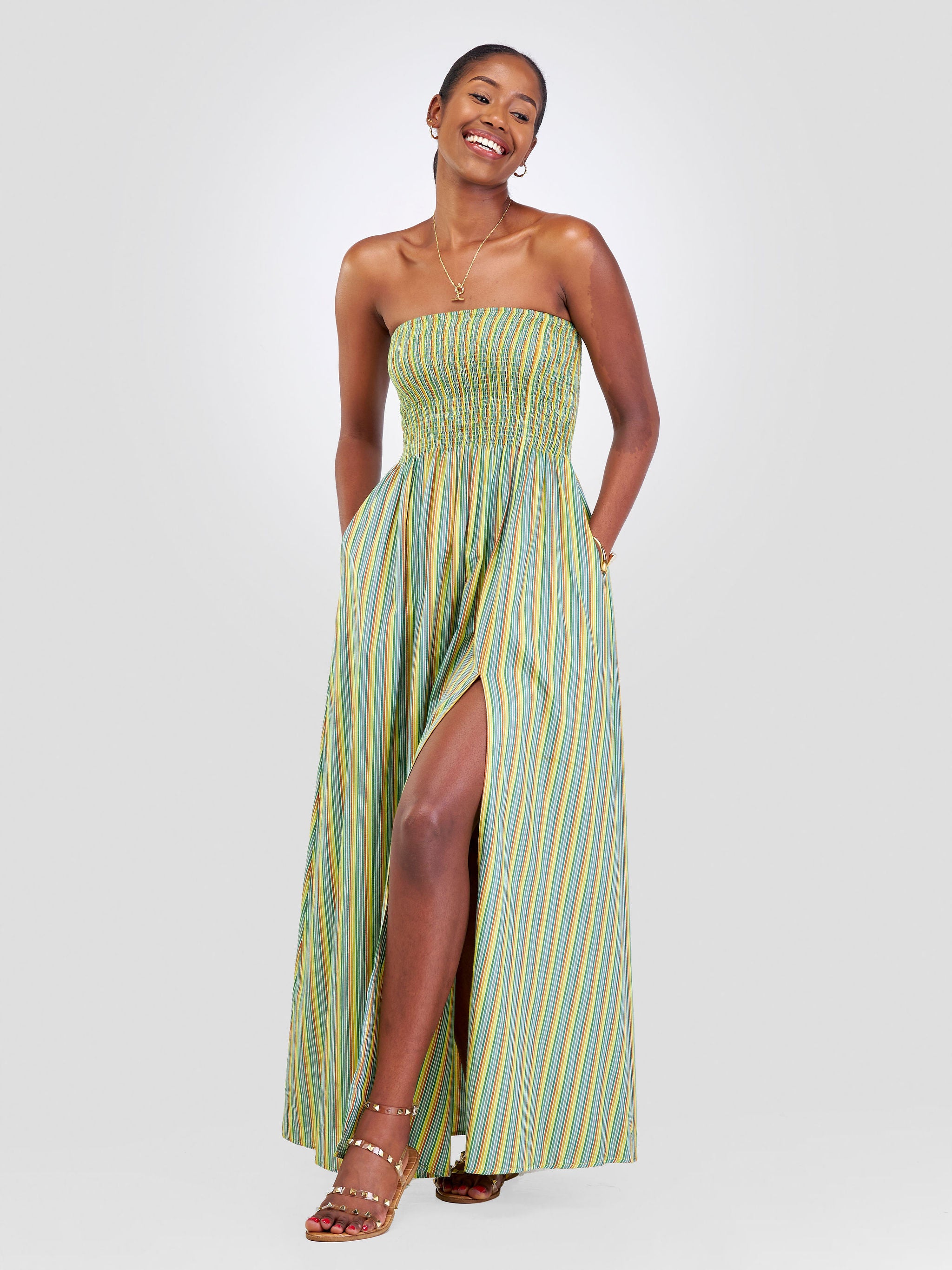 Deep green maxi dress best sale