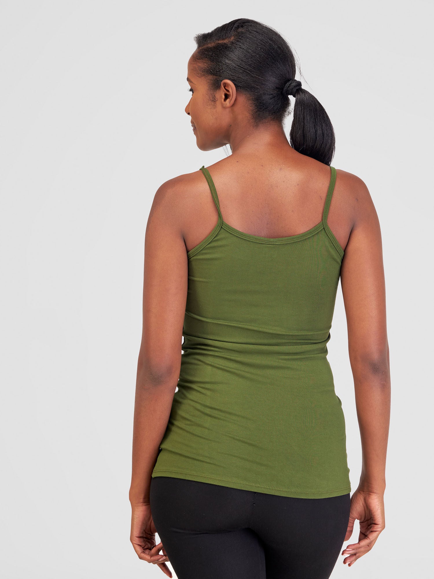 Vivo Basic Spaghetti Strap Tank Top - Hunters Green