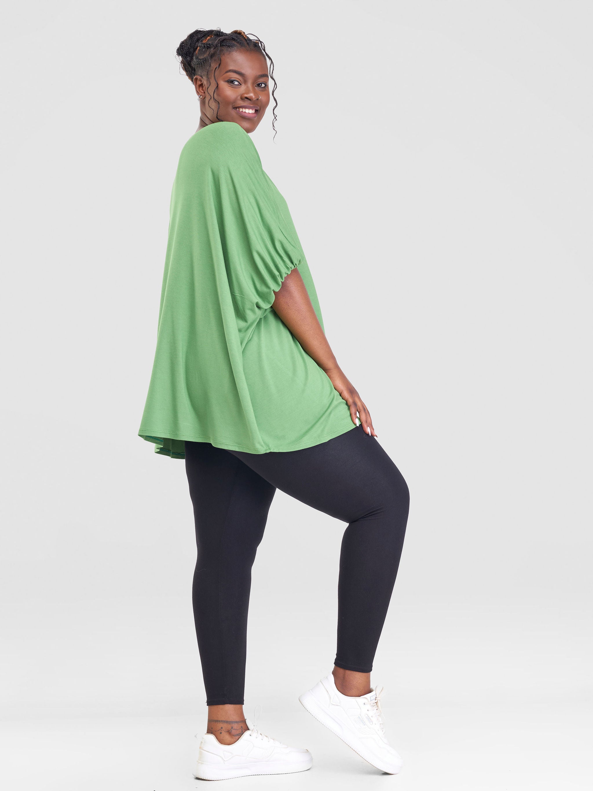 Vivo Basic Wide Jersey Top - Green