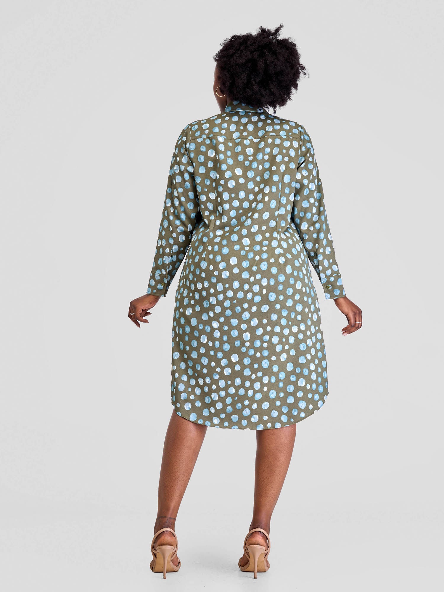 Vivo Yumi Long Sleeve Shirt Dress - Hunters Print