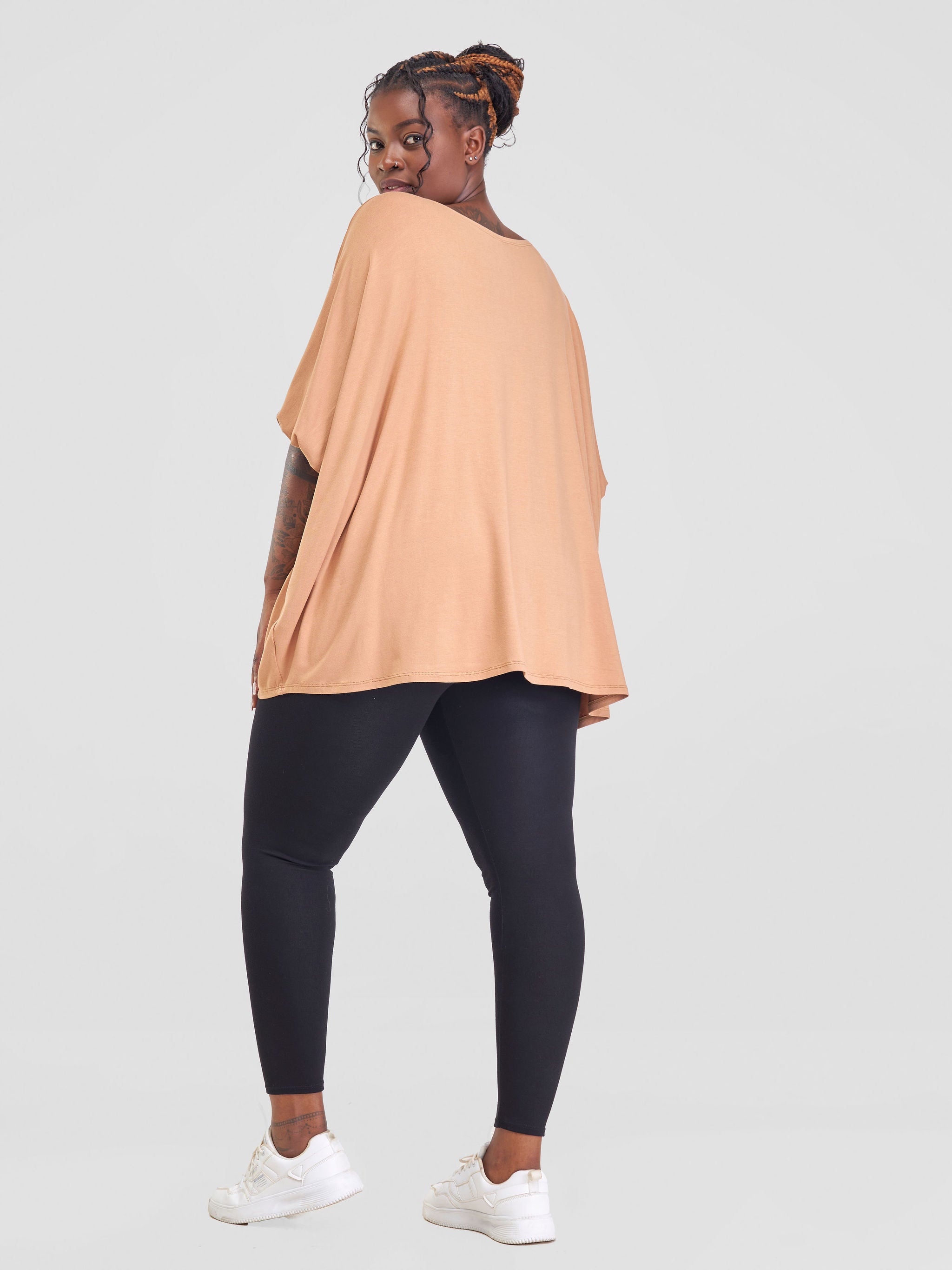 Vivo Basic Wide Jersey Top - Tan