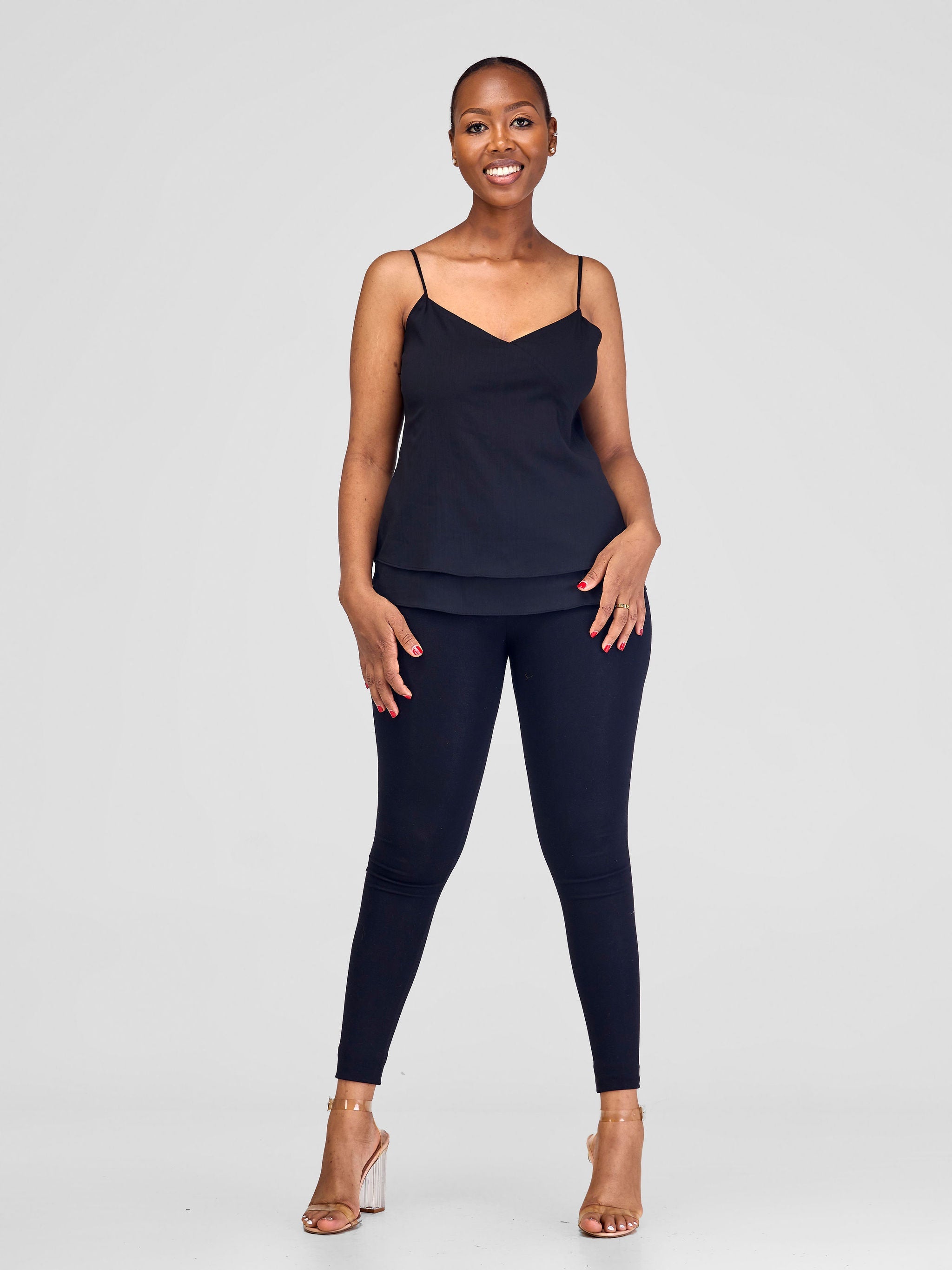 Safari Lira Panelled Camisole Top - Black