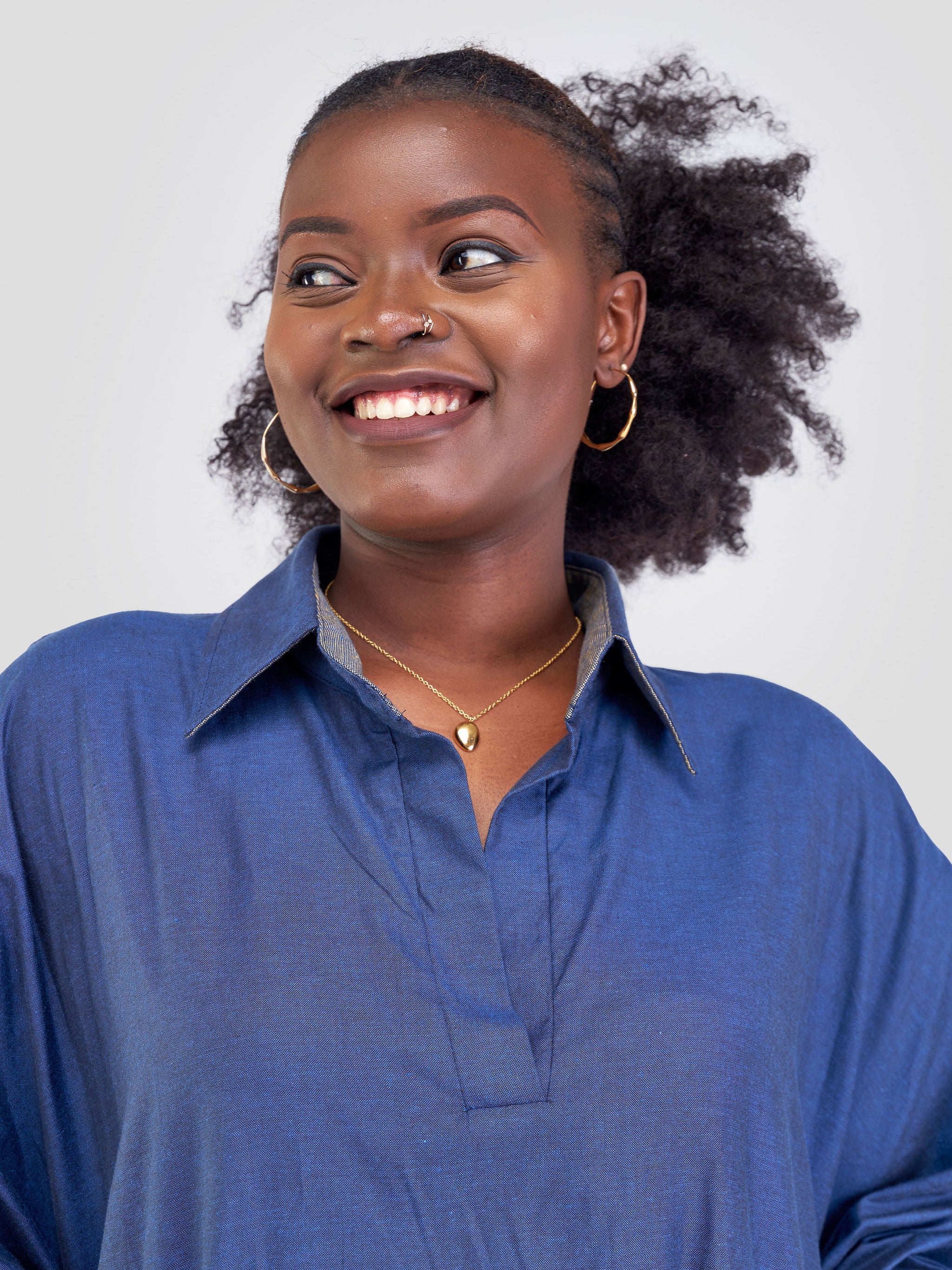 Safari Kikoy Tunic High Low Dress  - Royal Blue