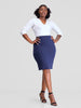 Vivo Basic Straight Skirt - Navy Blue