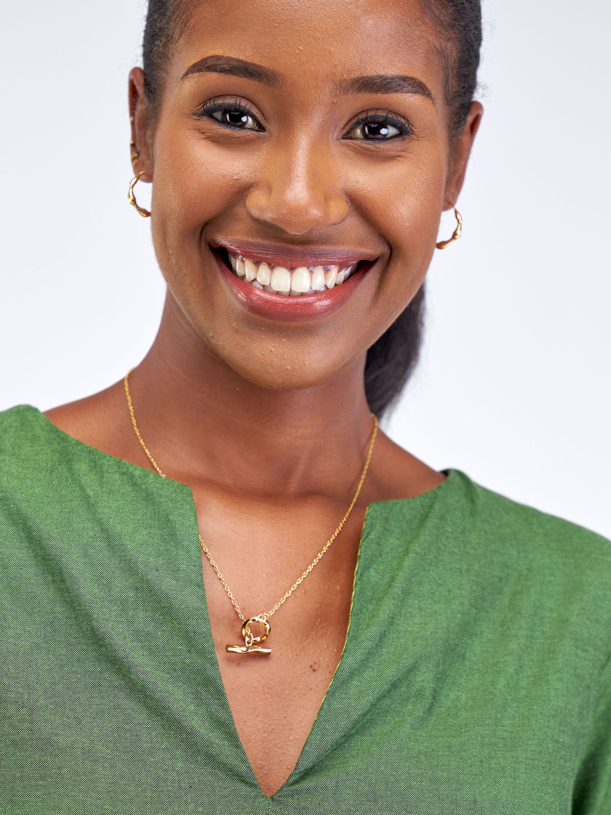 Safari Kikoy Long Sleeve Kaftan Top - Dark Green