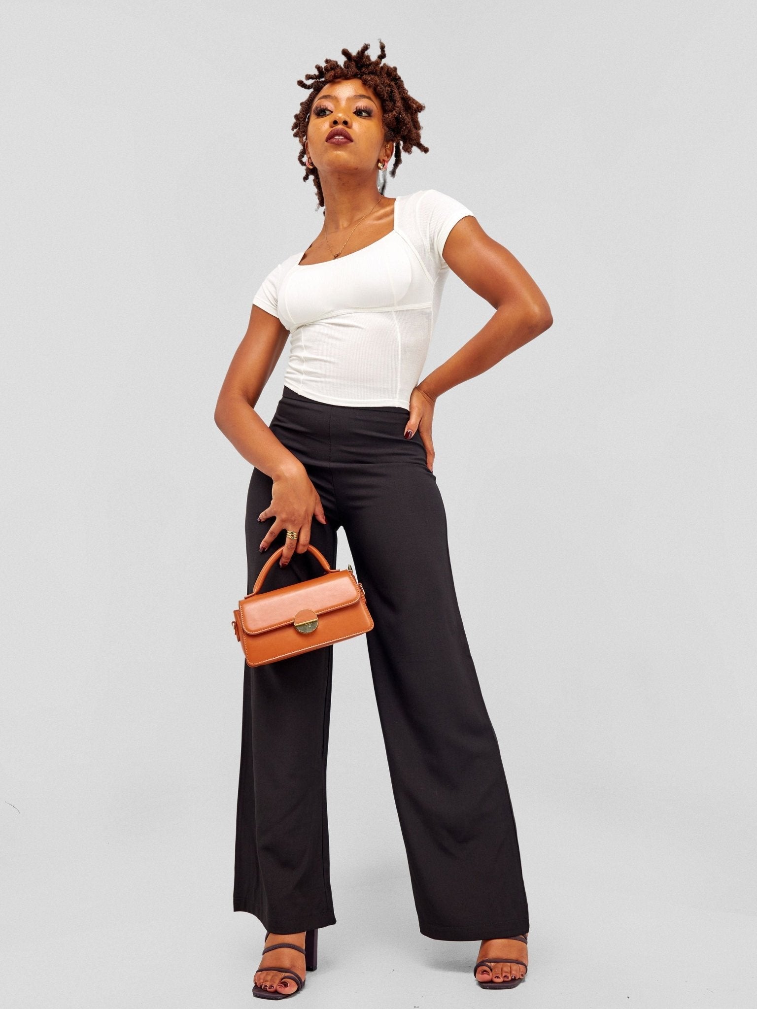 Lola Croppped Tee With Padded Bust & Corset Design - White - Shopzetu