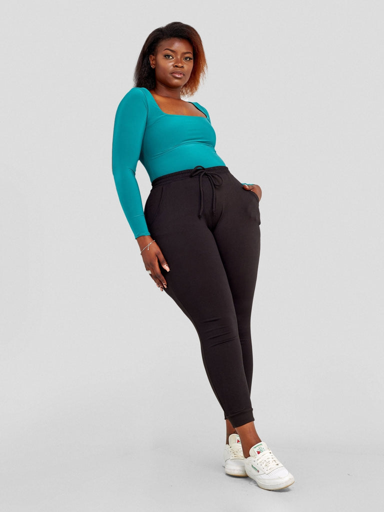 Popular 21 Seamed Detailed Double Layered Bodysuit - Hunter Green - Shopzetu