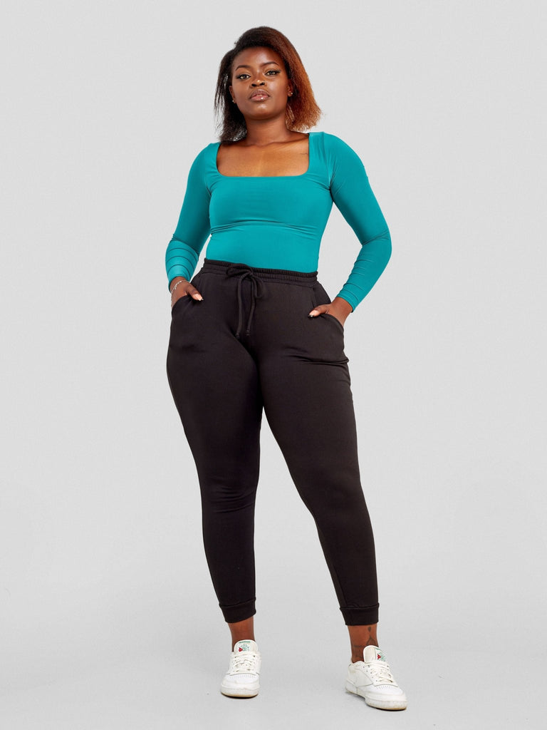 Popular 21 Seamed Detailed Double Layered Bodysuit - Hunter Green - Shopzetu