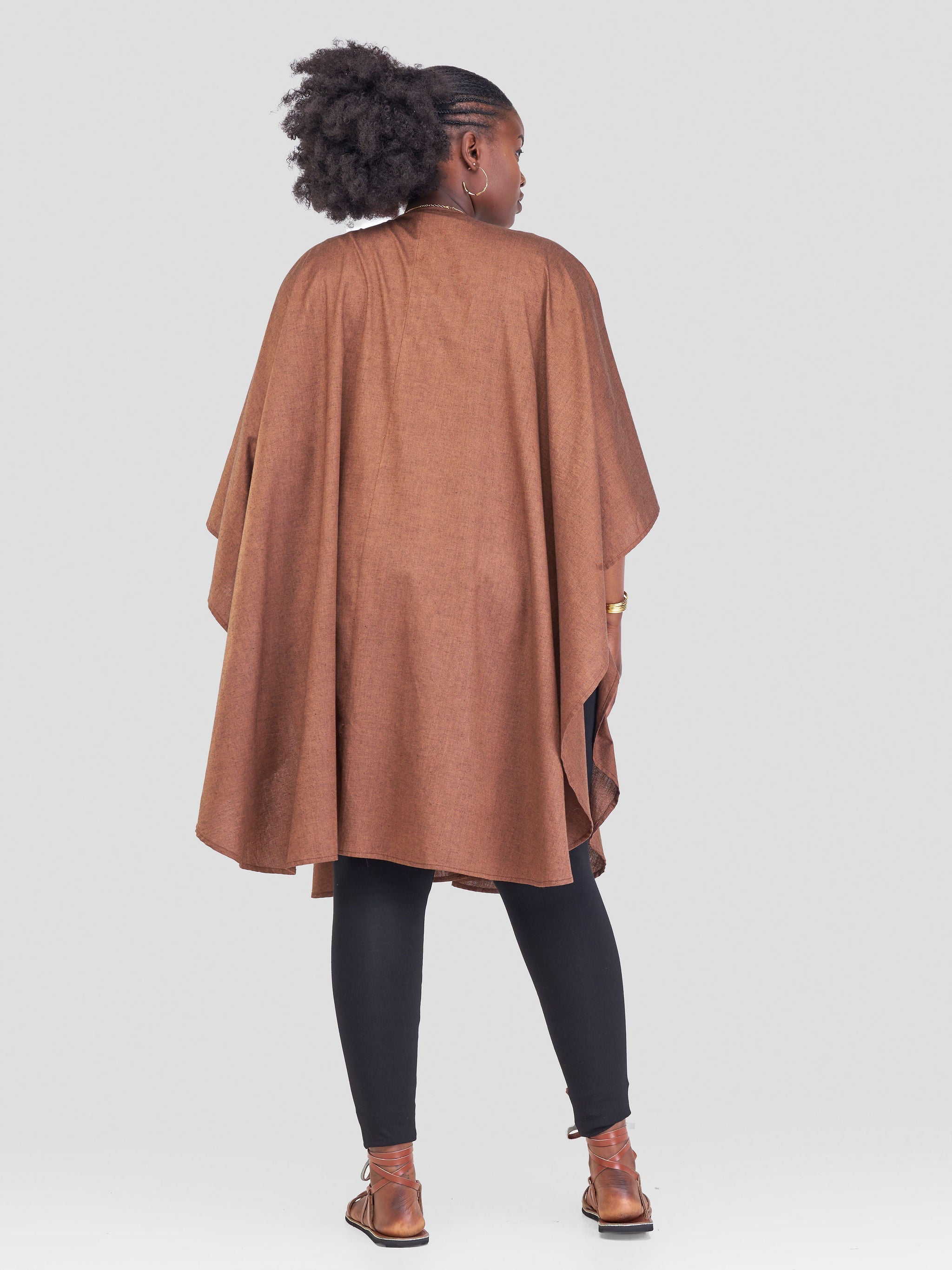 Safari Kikoy Wrap Kimono - Dark Brown