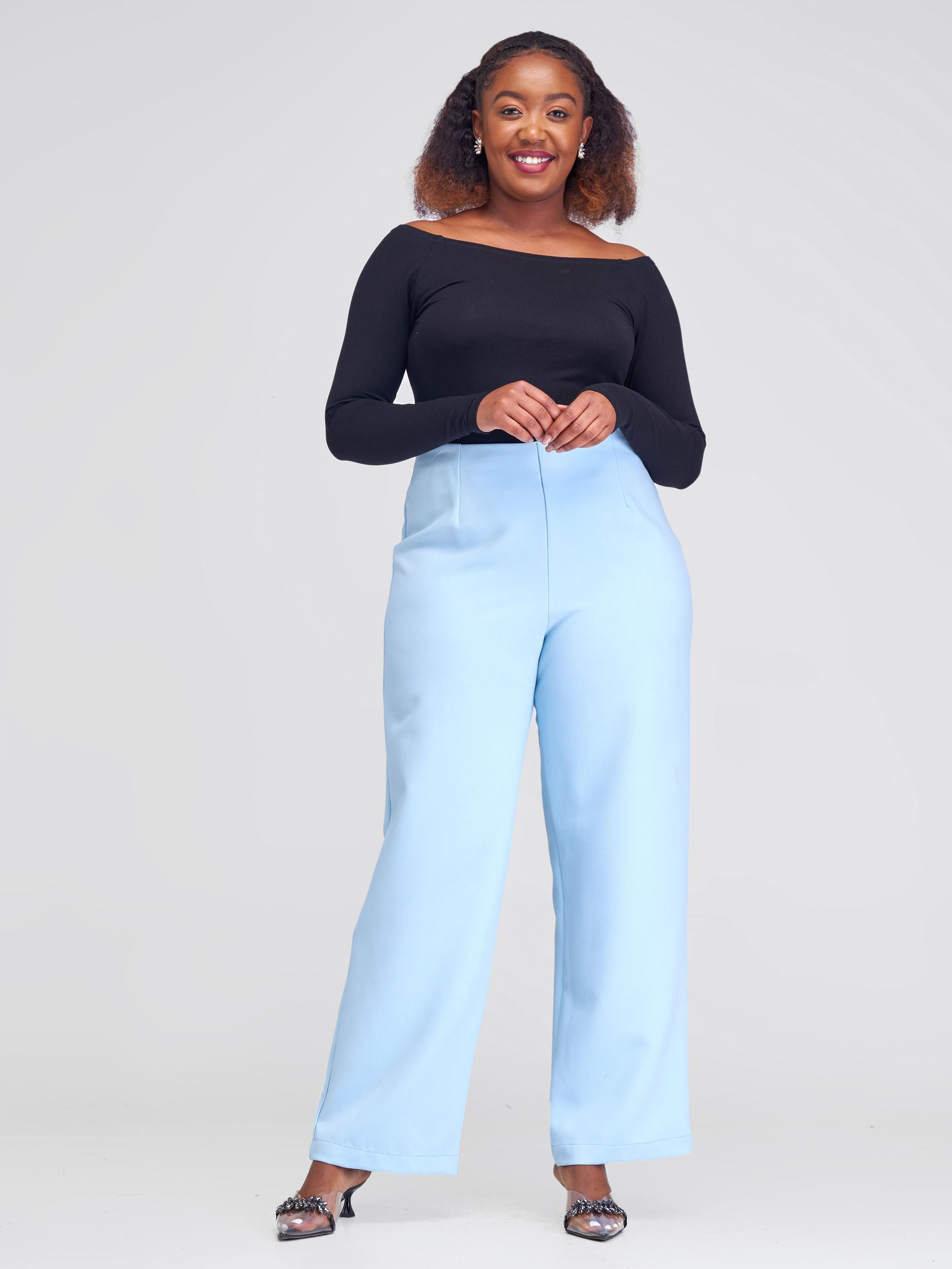 Vivo Taji Straight Leg Pants - Light Blue