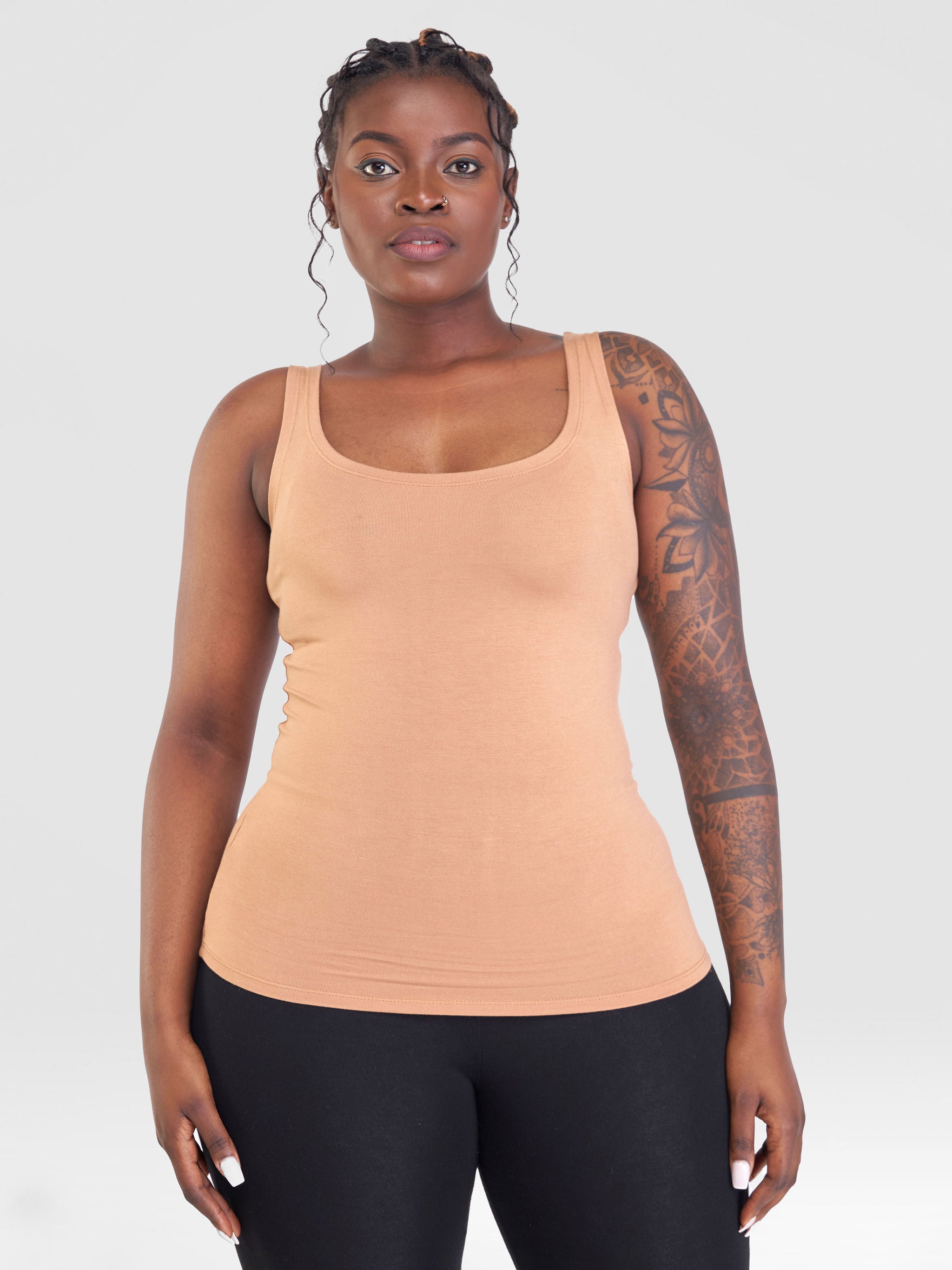 Zoya Basic Tank Top - Tan