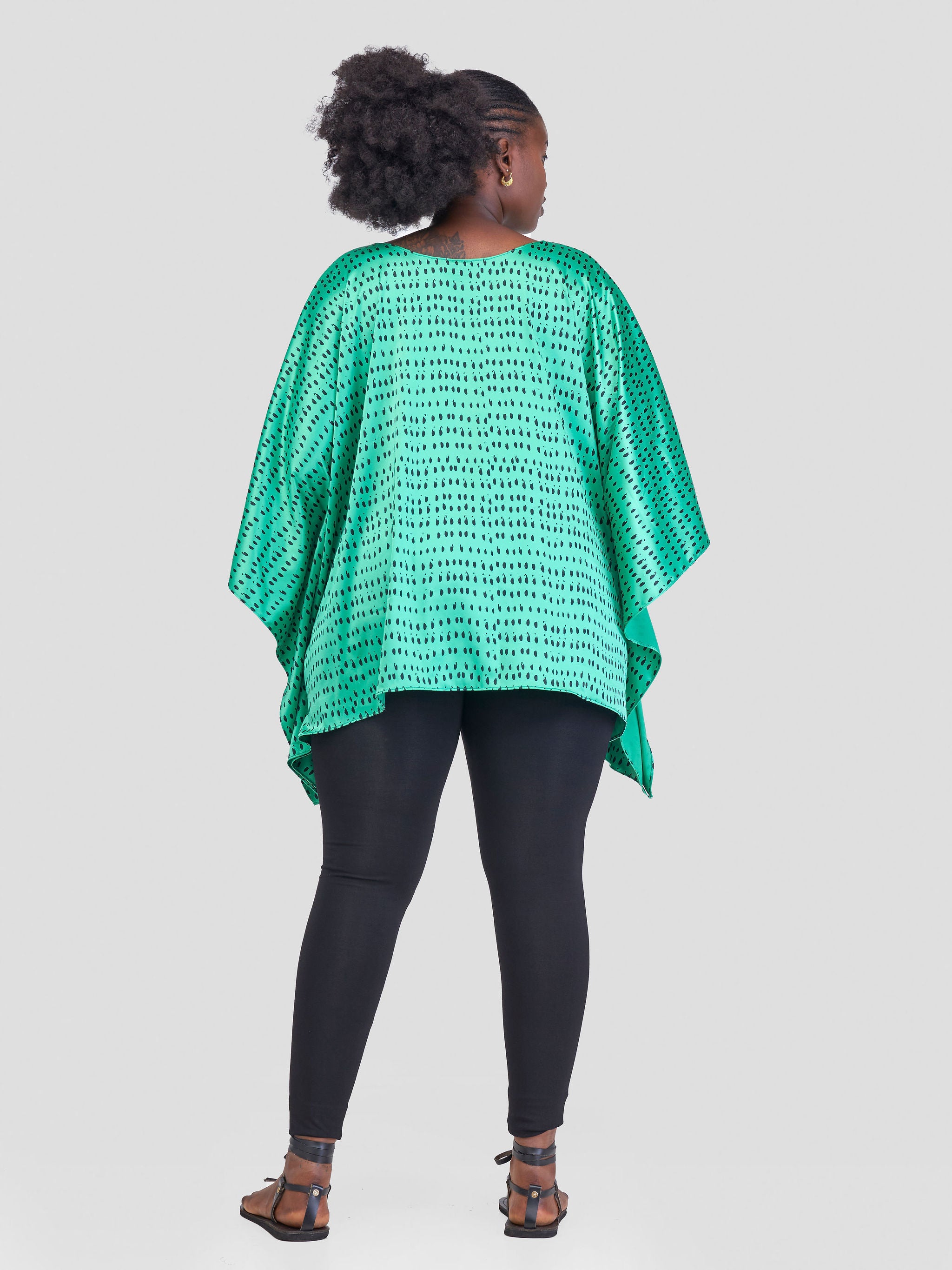 Vivo Ayana Wide Top - Green / Black Abstract Print