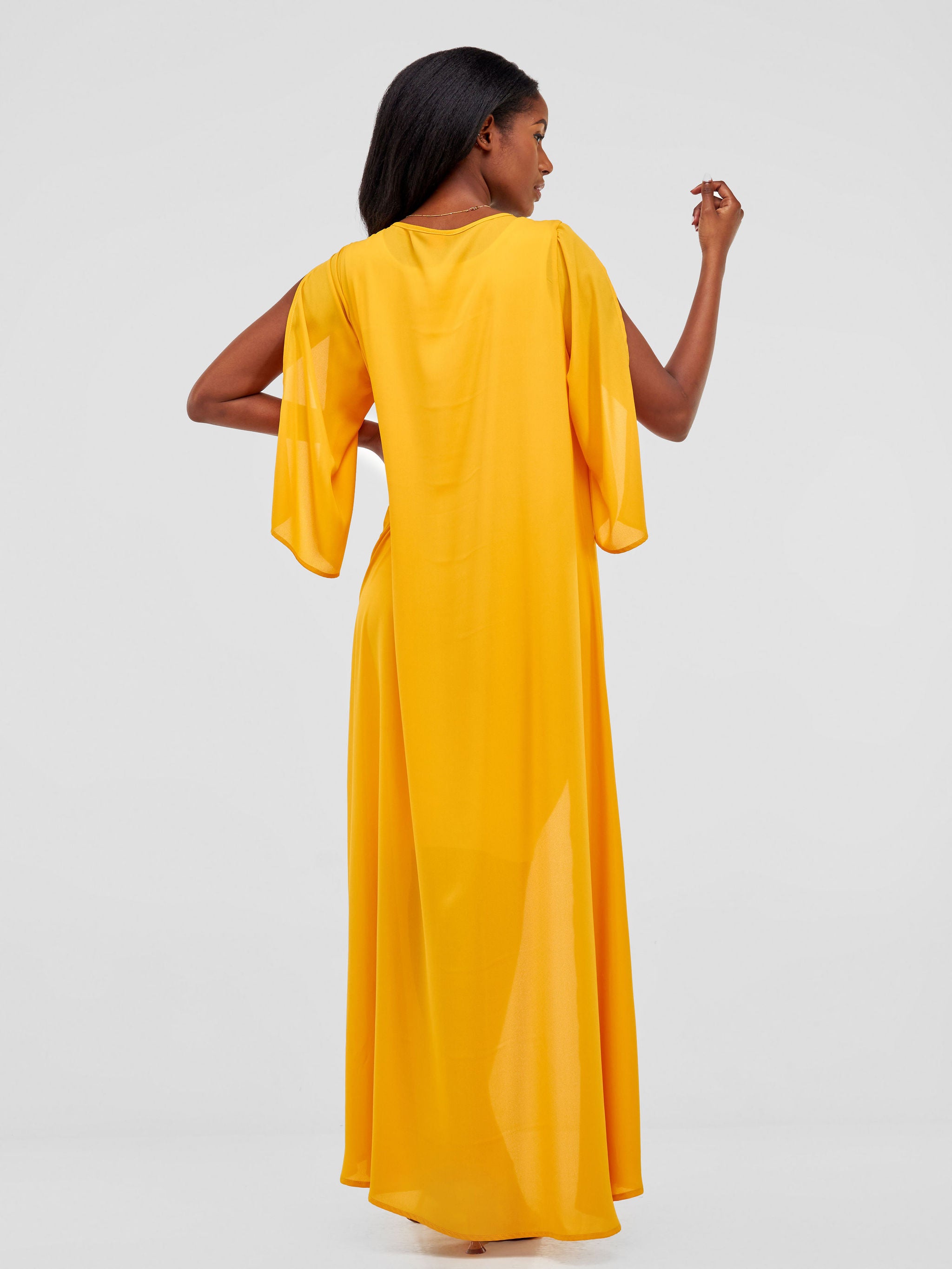 Vivo Sanyu Overlap Maxi Cover Up Top - Mustard