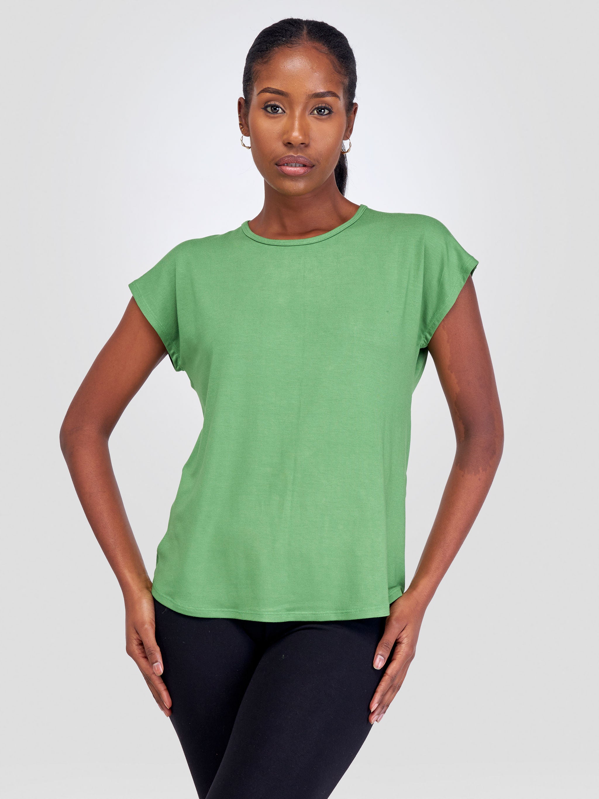 Vivo Basic Drop Shoulder Top - Lime Green