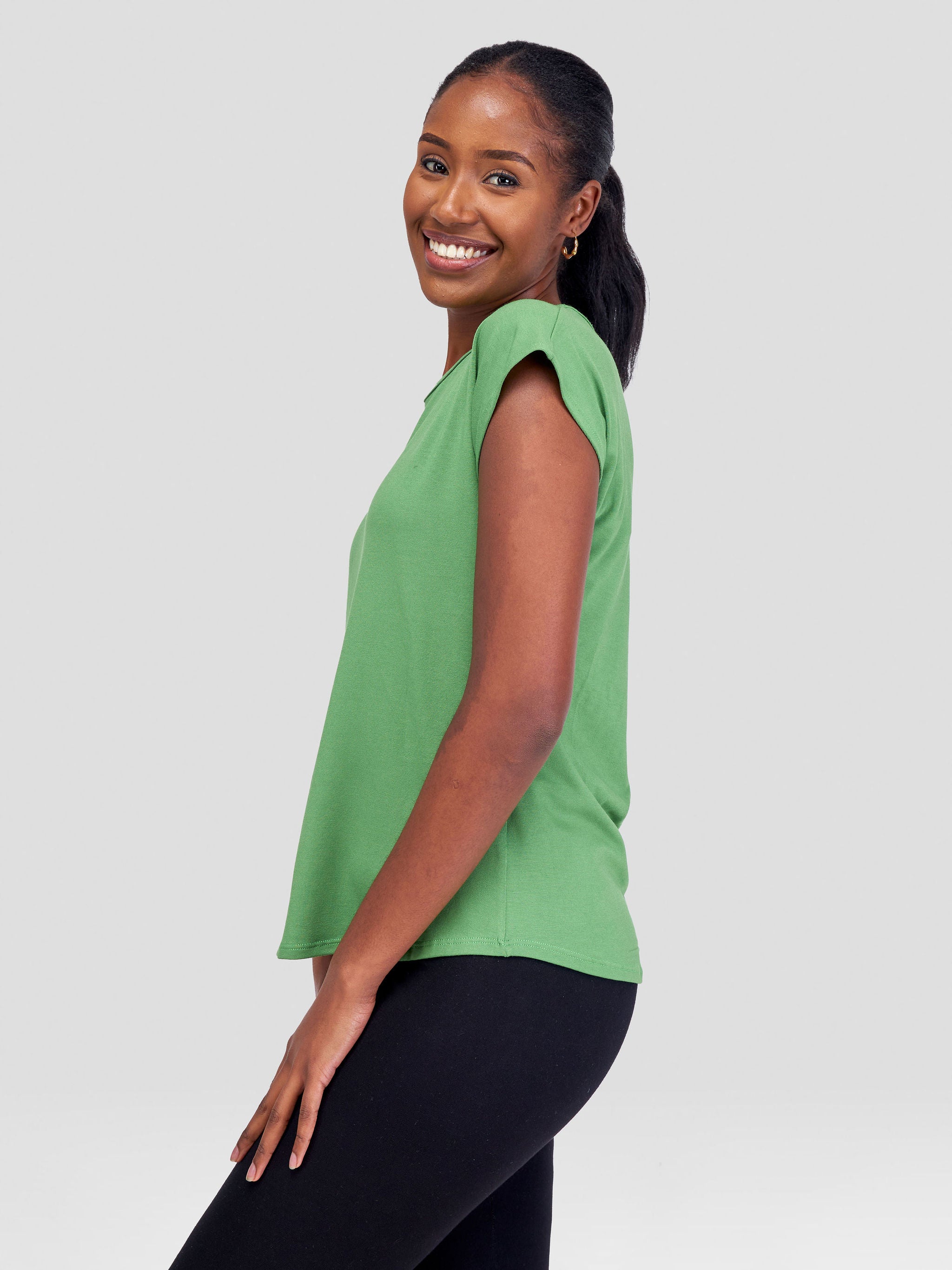 Vivo Basic Drop Shoulder Top - Lime Green