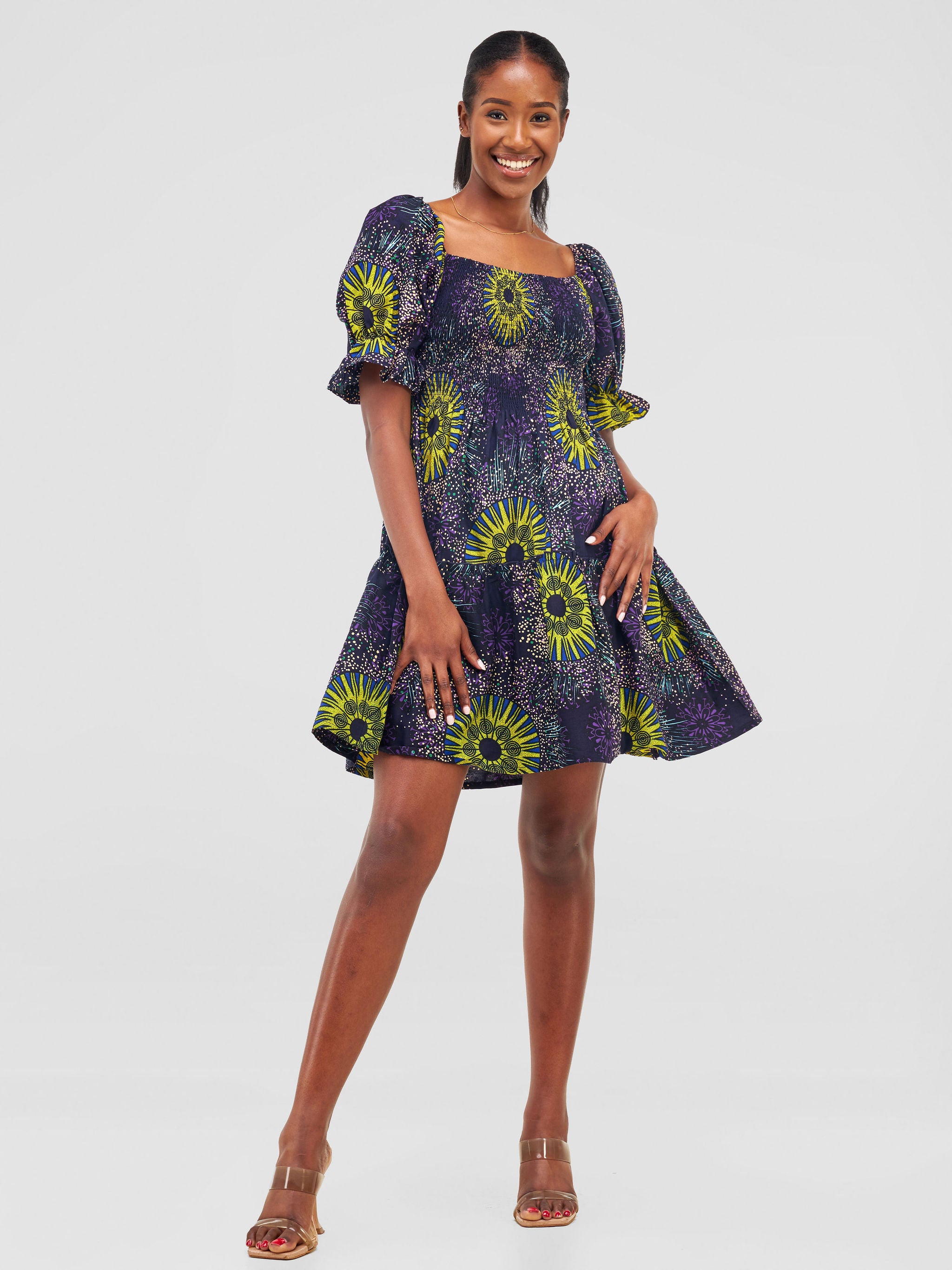 Safari Nimali Bustier Knee Length Dress - Nyota Print