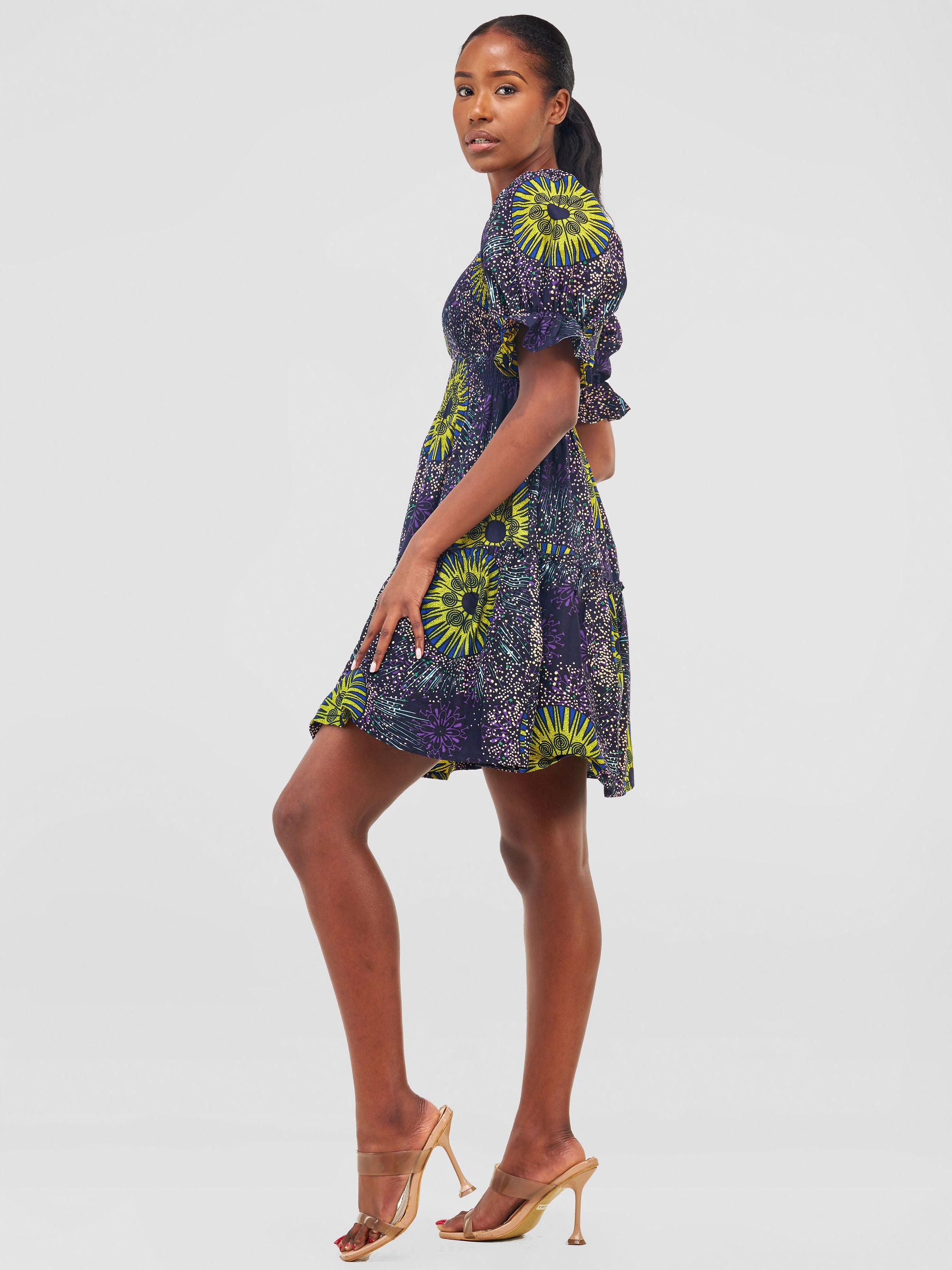 Safari Nimali Bustier Knee Length Dress - Nyota Print