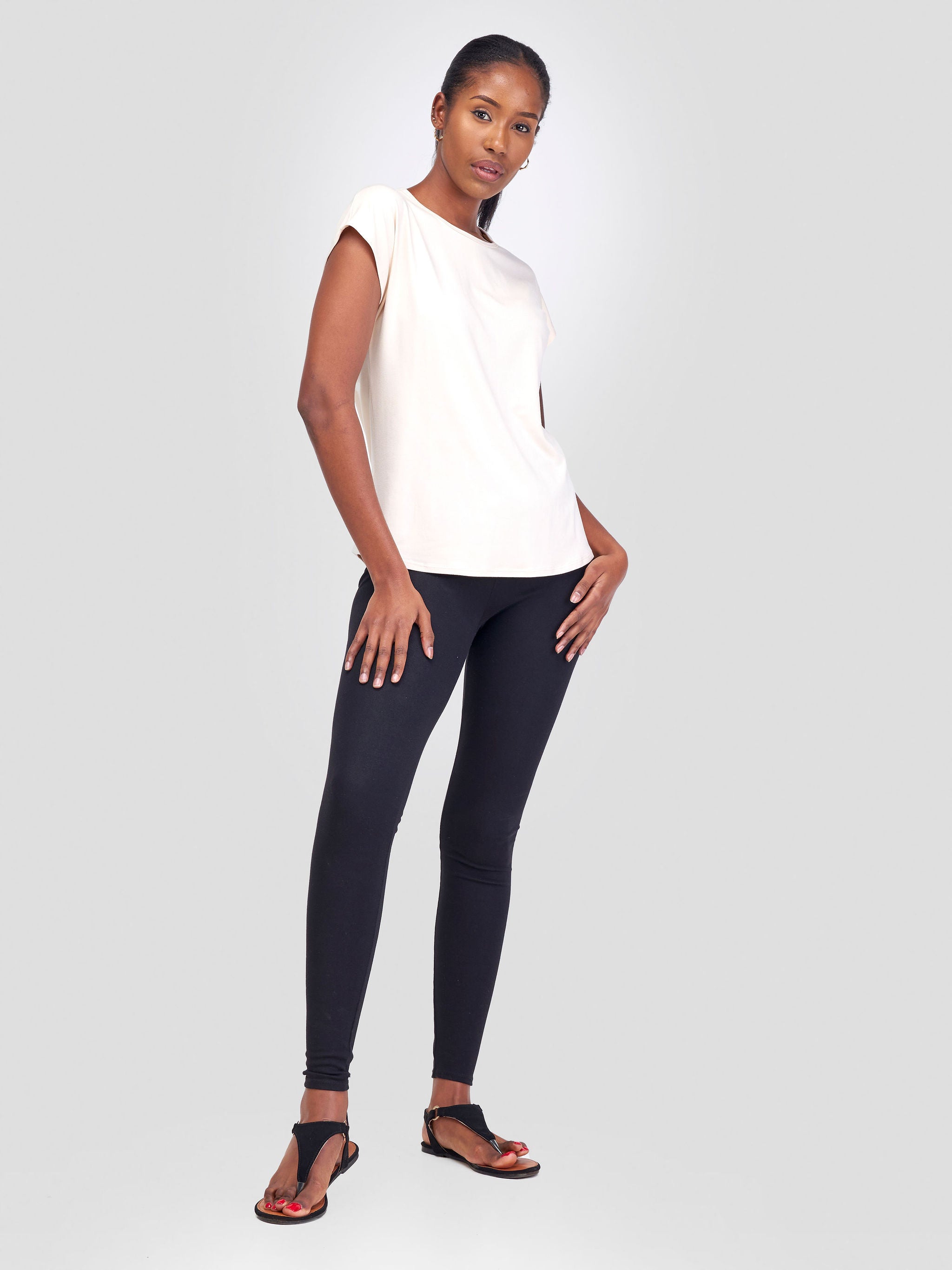 Vivo Basic Drop Shoulder Top - Buttermilk