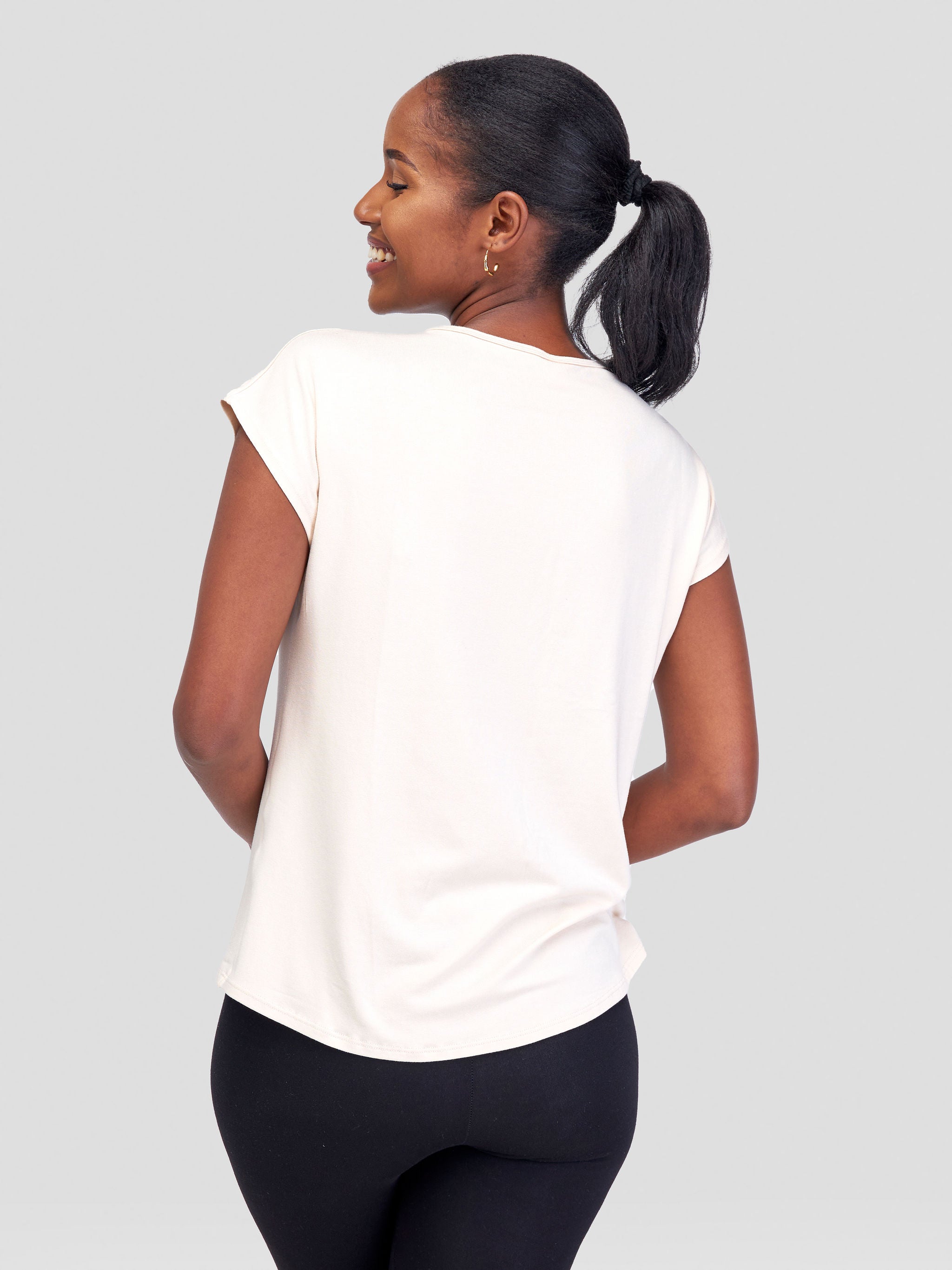 Vivo Basic Drop Shoulder Top - Buttermilk