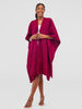 Vivo Basic Double Layered Wrap Poncho (Without Fringe) - Pink / Black