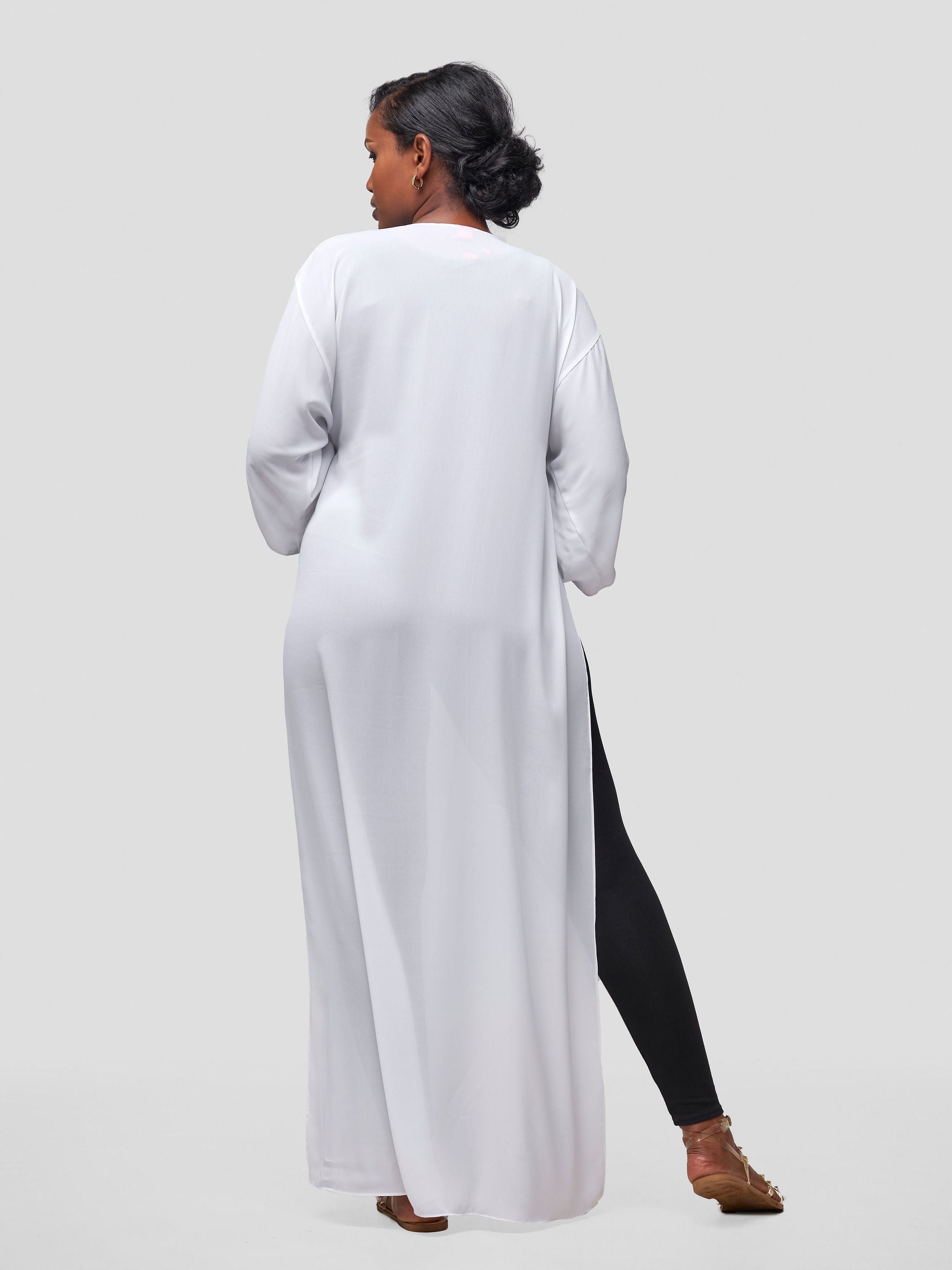 Vivo Basic Nandi High Slit Kimono - White