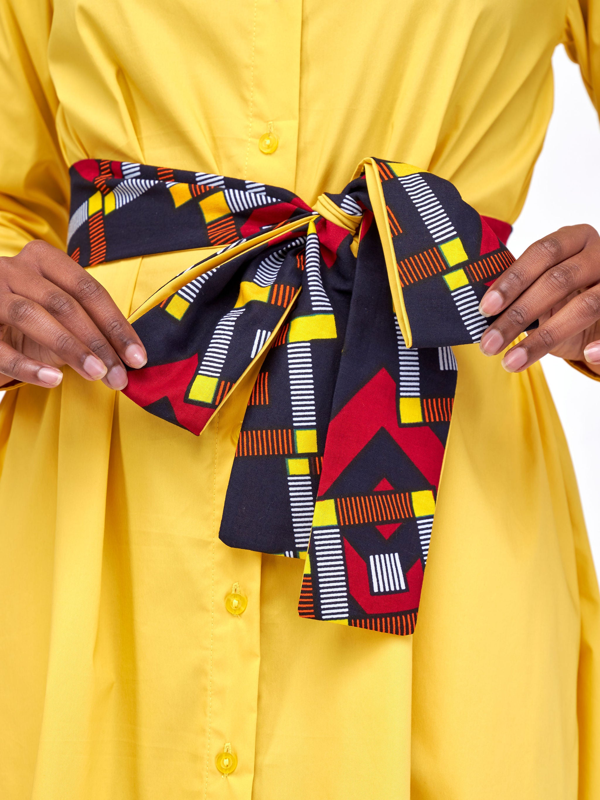 Safari Basic Shirt Tent Dress - Mustard