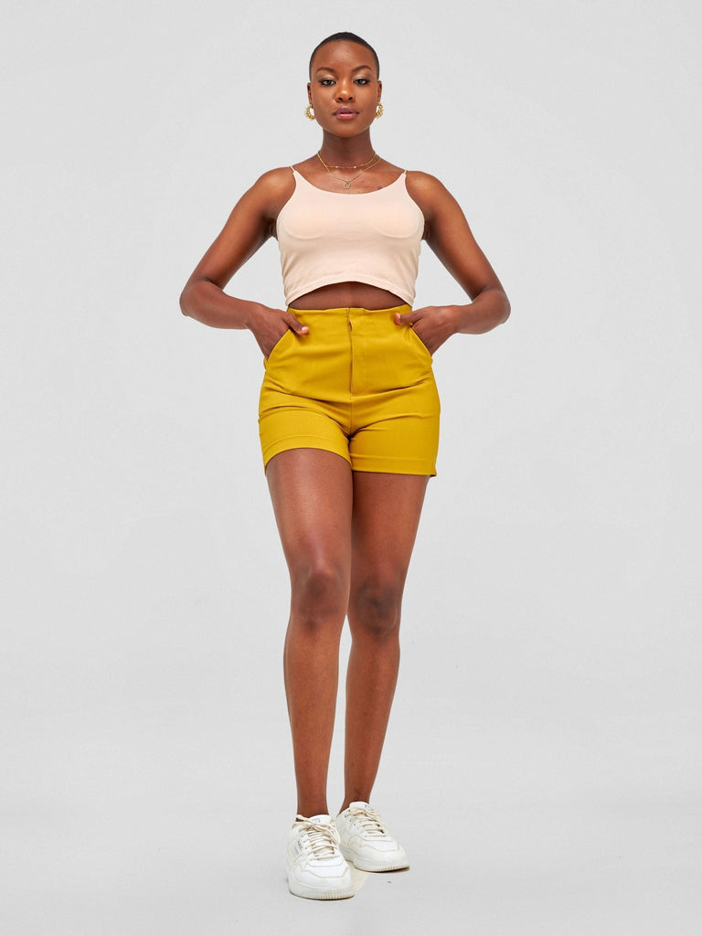 Anika Shorts with Clip - Yellow - Shopzetu