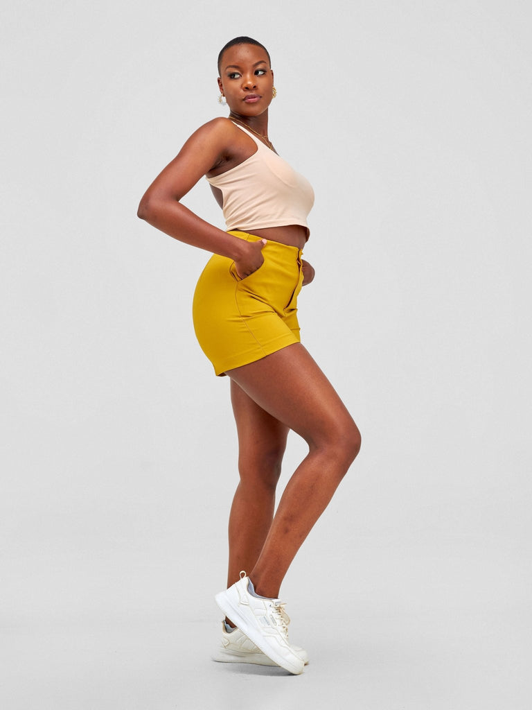 Anika Shorts with Clip - Yellow - Shopzetu