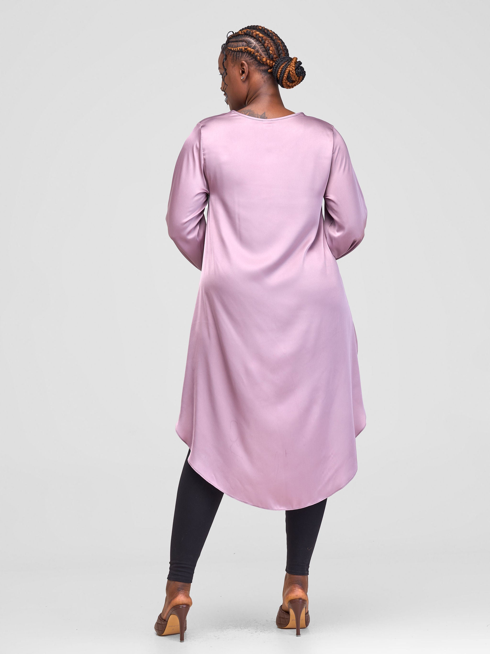 Vivo Basic Nalia Satin High Low Top - Light Purple