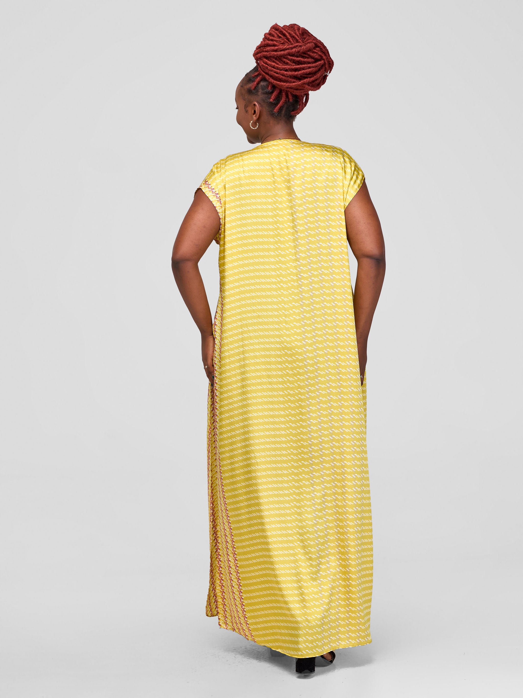 Vivo Sawari Drop Shoulder Maxi Kimono - Yellow Print