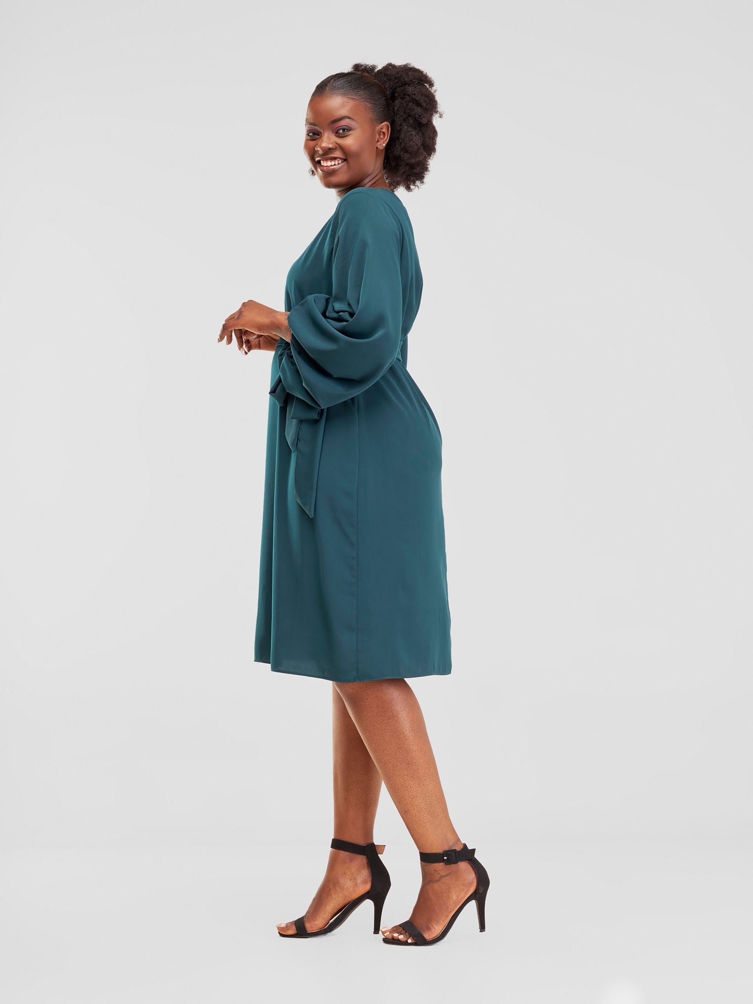 Dark green shift dress best sale