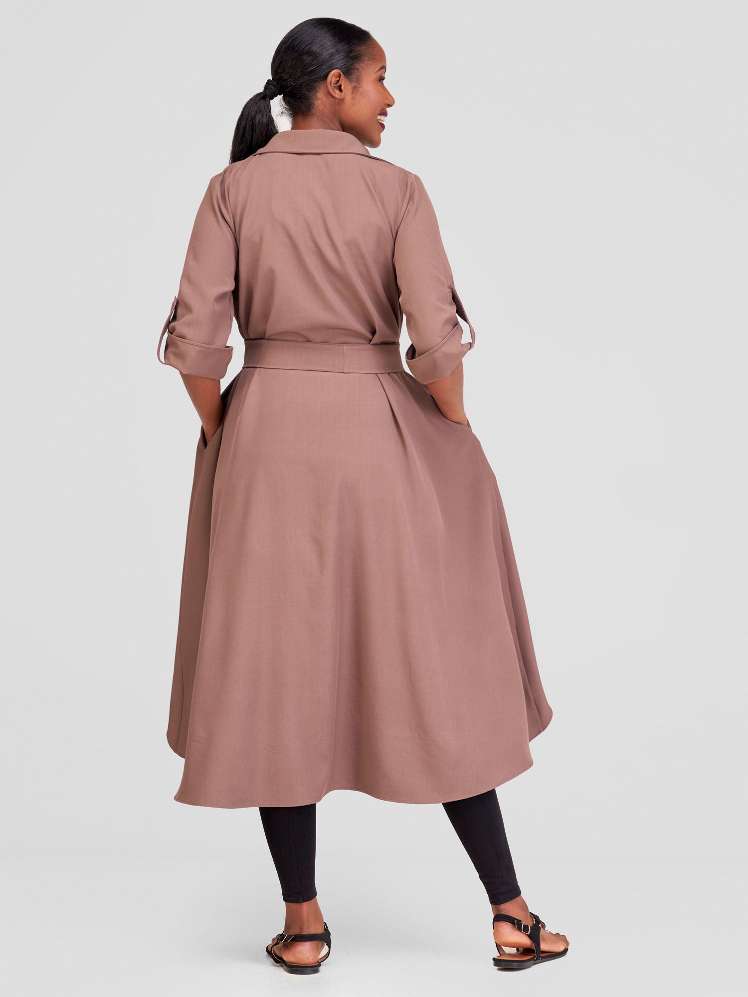 Vivo Ava 3/4 Sleeve Kimono - Dark Taupe