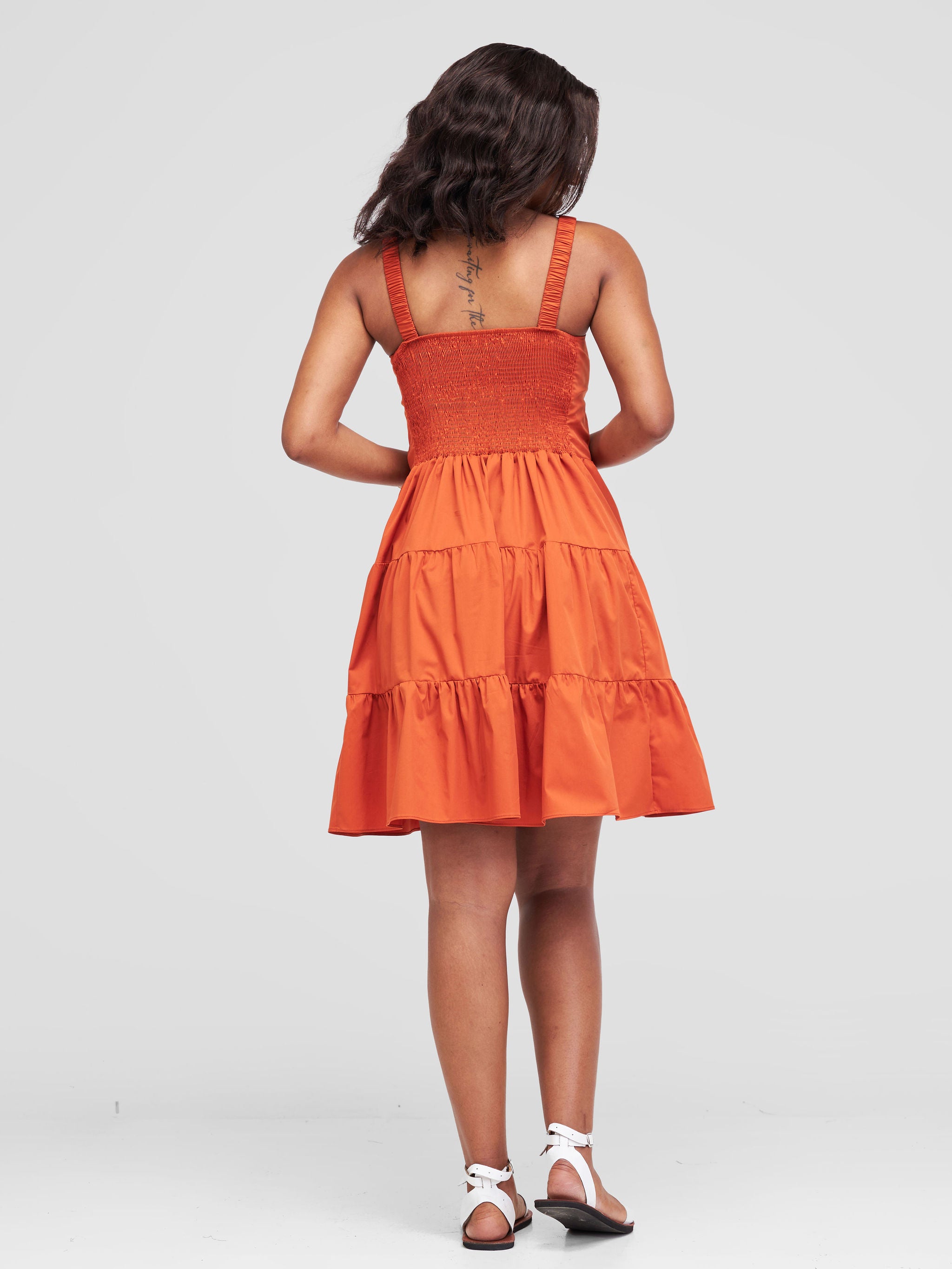 Safari Anga Strappy Tiered Mini Dress - Rust