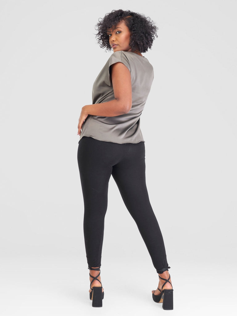 Vivo Tatili Drop Shoulder Cowl Top - Hunters Green - Shopzetu