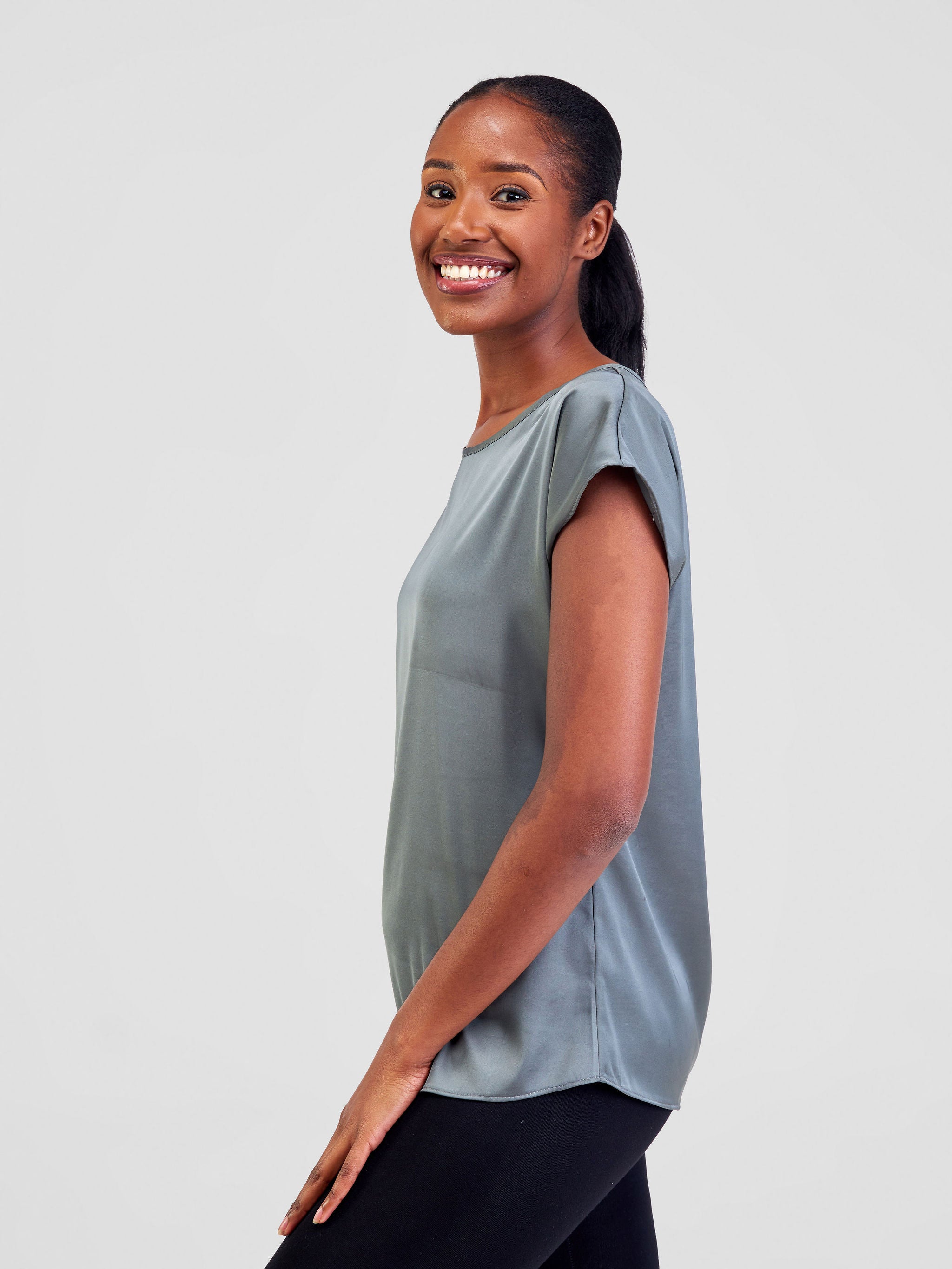 Vivo Thando Drop Shoulder Top - Charcoal Grey