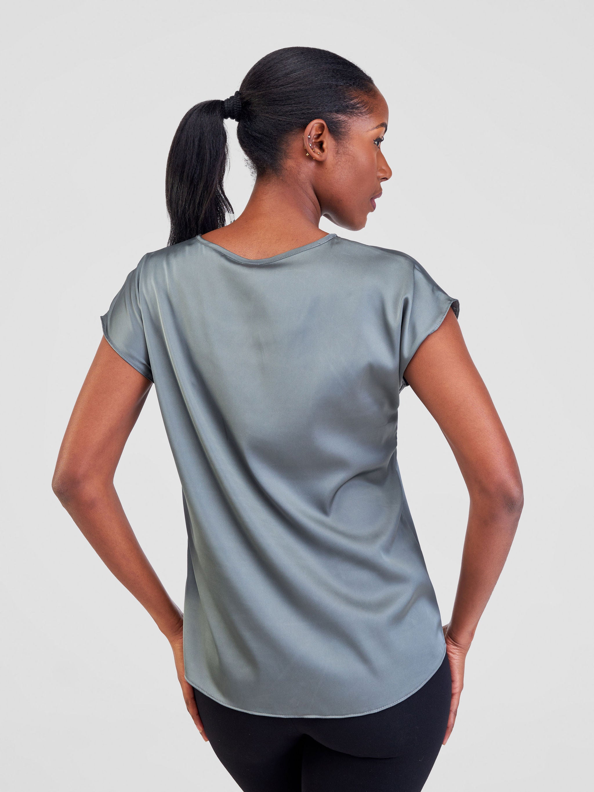 Vivo Thando Drop Shoulder Top - Charcoal Grey
