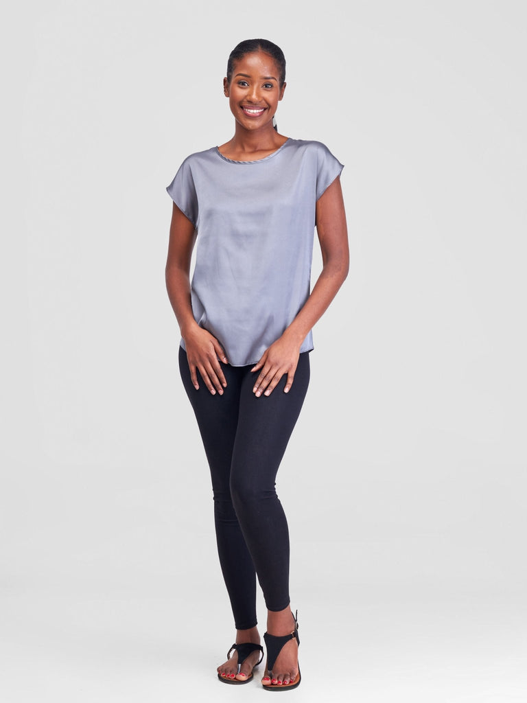 Vivo Thando Drop Shoulder Top - Grey - Shopzetu